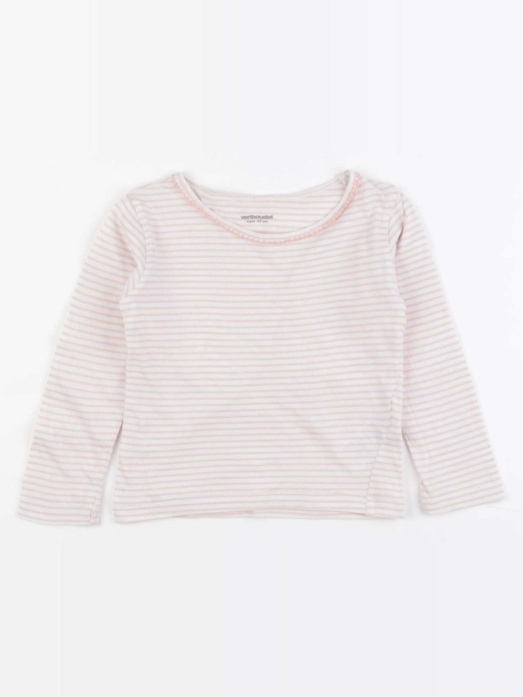 Vertbaudet - maillot de corps blanc, rose - 3 ans