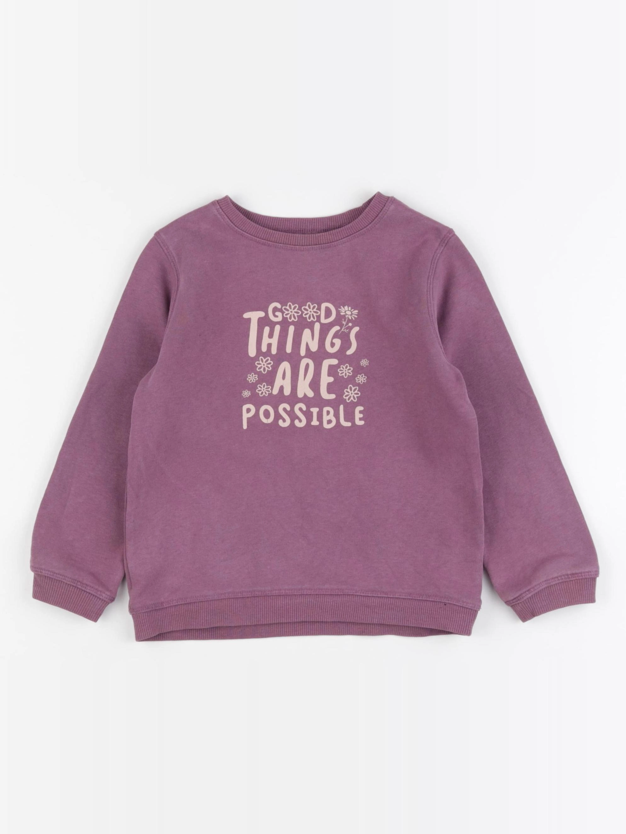 Vertbaudet - sweat violet - 4 ans