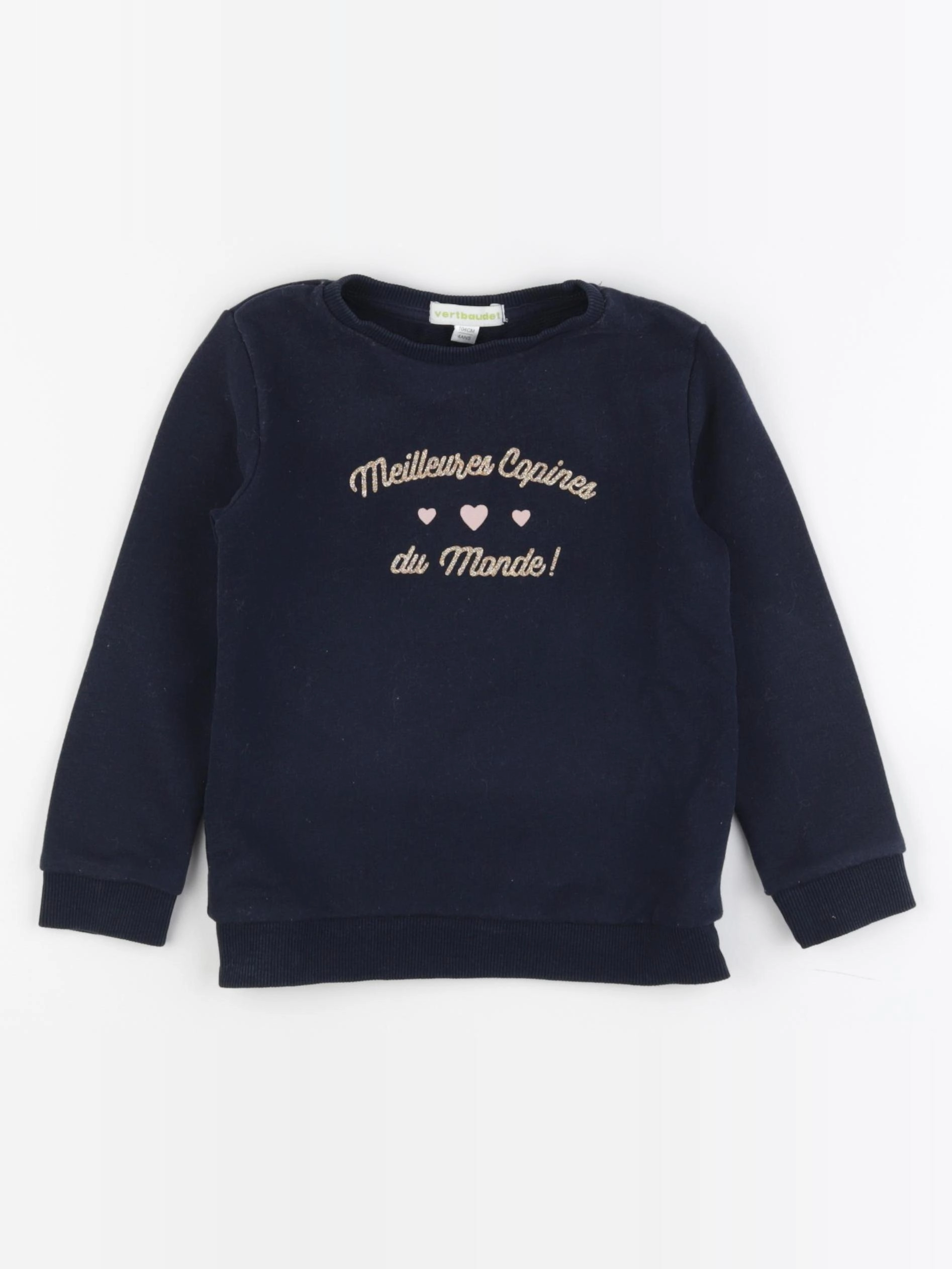 Vertbaudet - sweat or, bleu - 4 ans