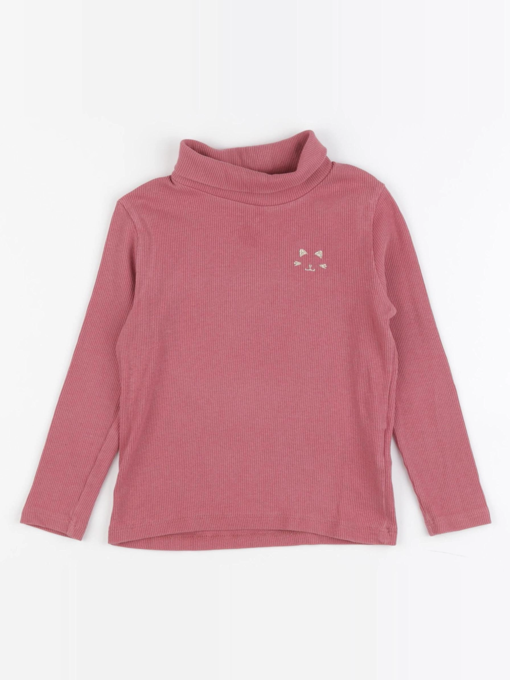 Vertbaudet - sous-pull rose, or - 4 ans