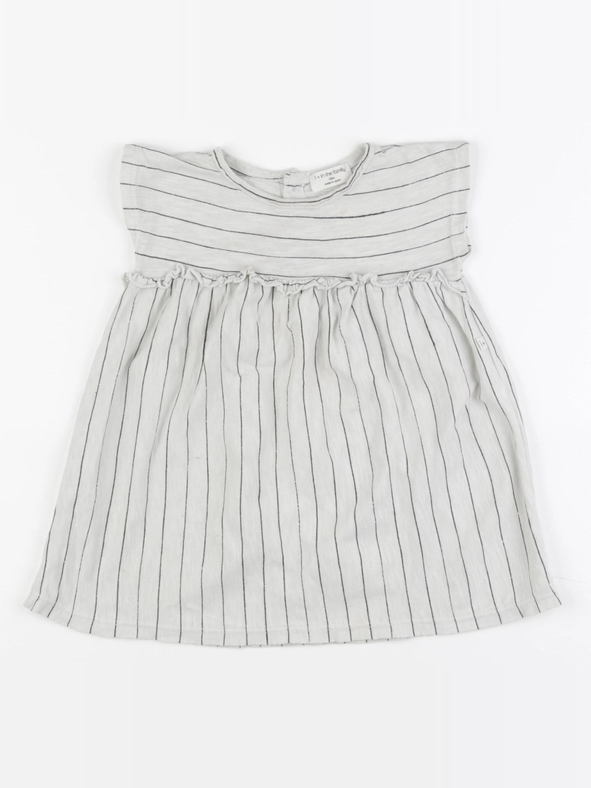 1+ In the family - robe gris - 18 mois