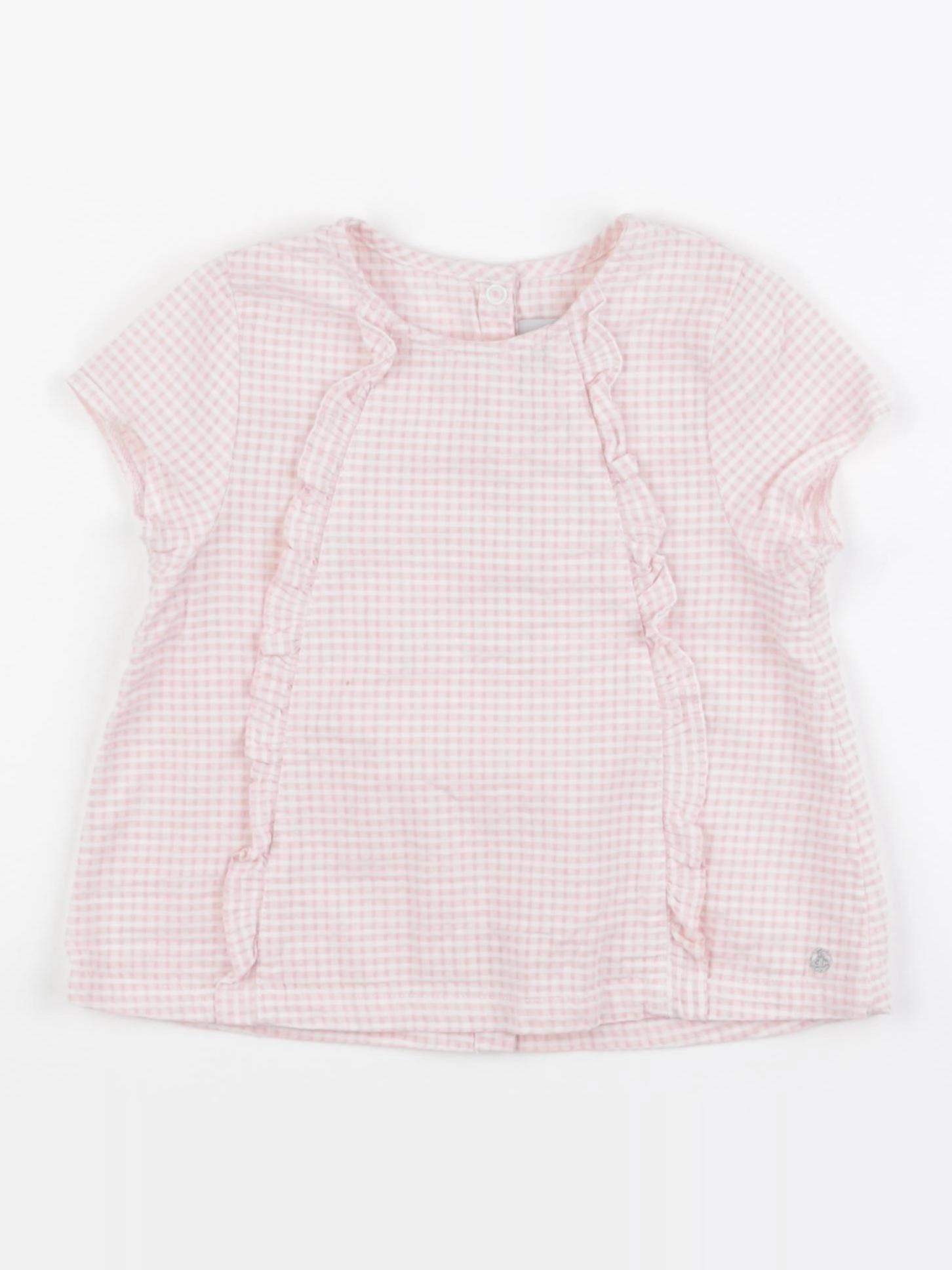Petit Bateau - blouse blanc, rose - 24 mois
