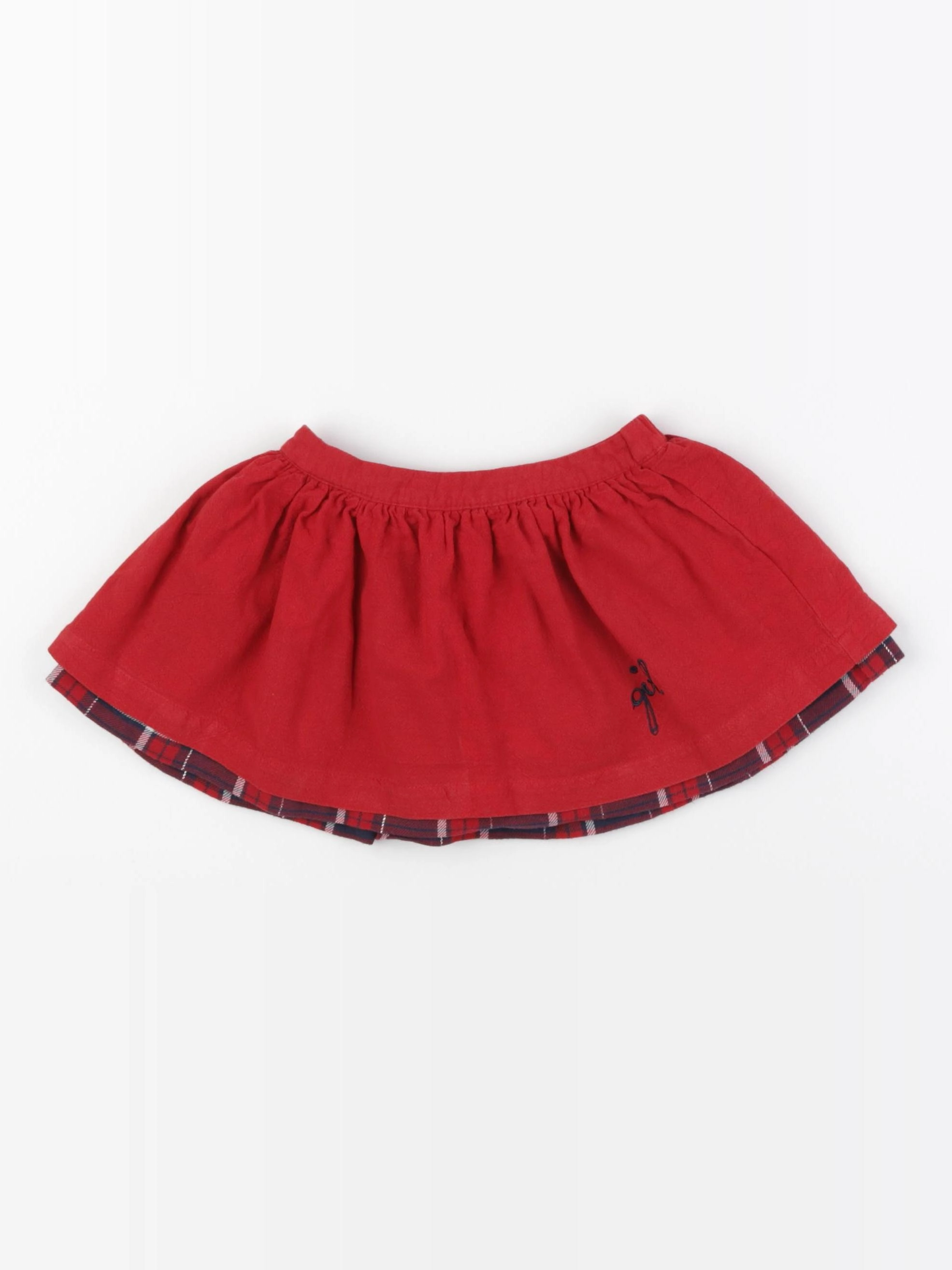 Vertbaudet - jupe réversible rouge - 2 ans
