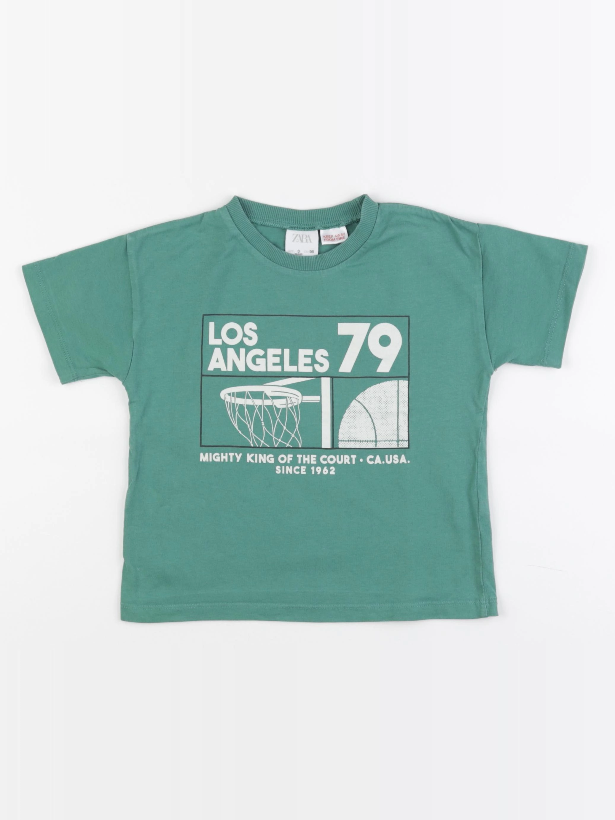 Zara - tee-shirt imprimé au dos vert - 3 ans