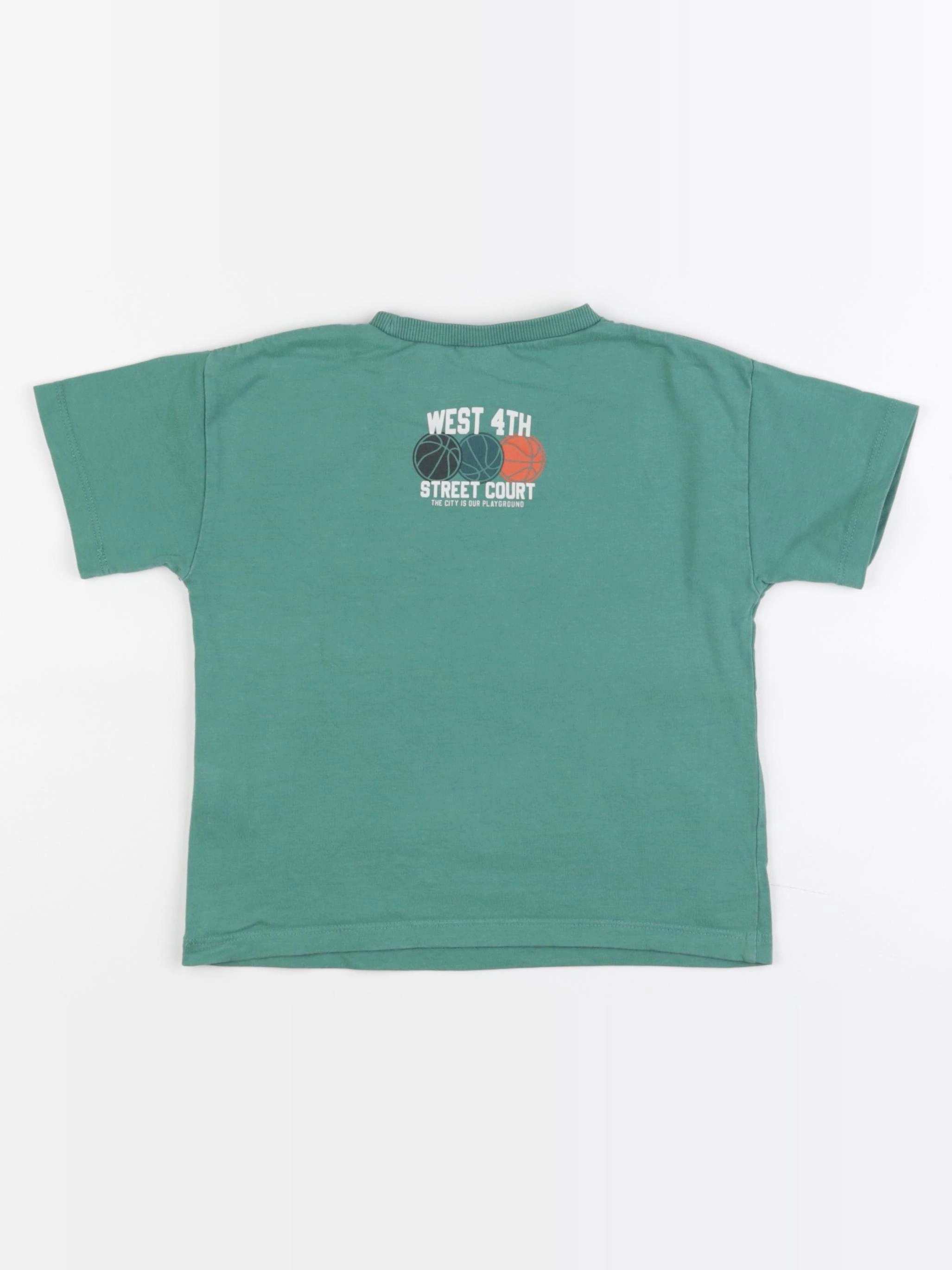 Zara - tee-shirt imprimé au dos vert - 3 ans