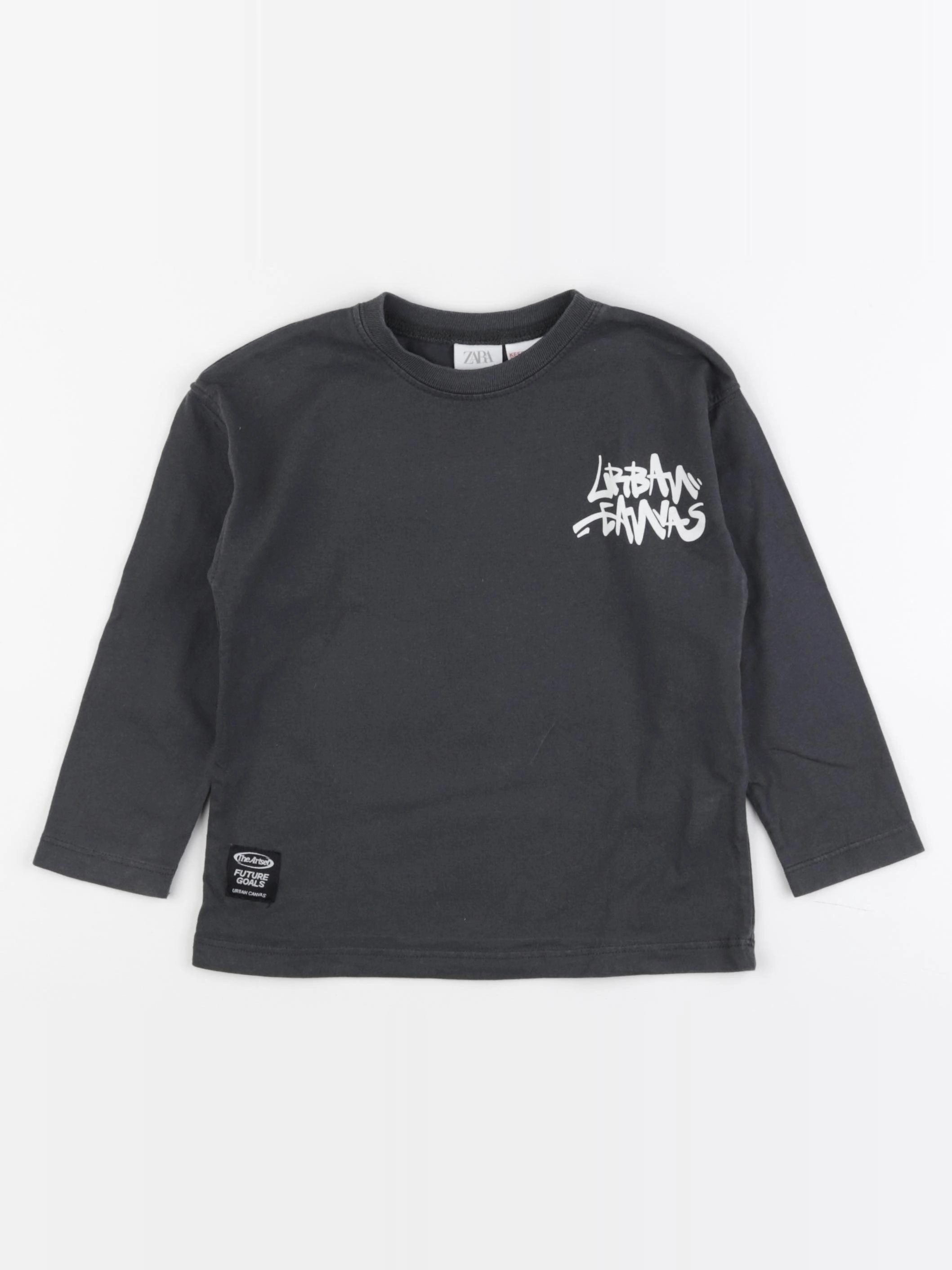 Zara - tee-shirt imprimé au dos gris - 3 ans