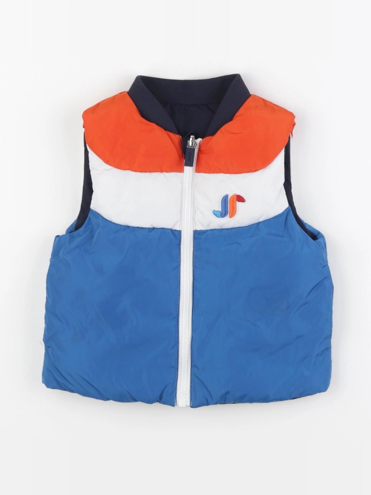 Jacadi - doudoune réversible bleu, blanc, orange - 18 mois