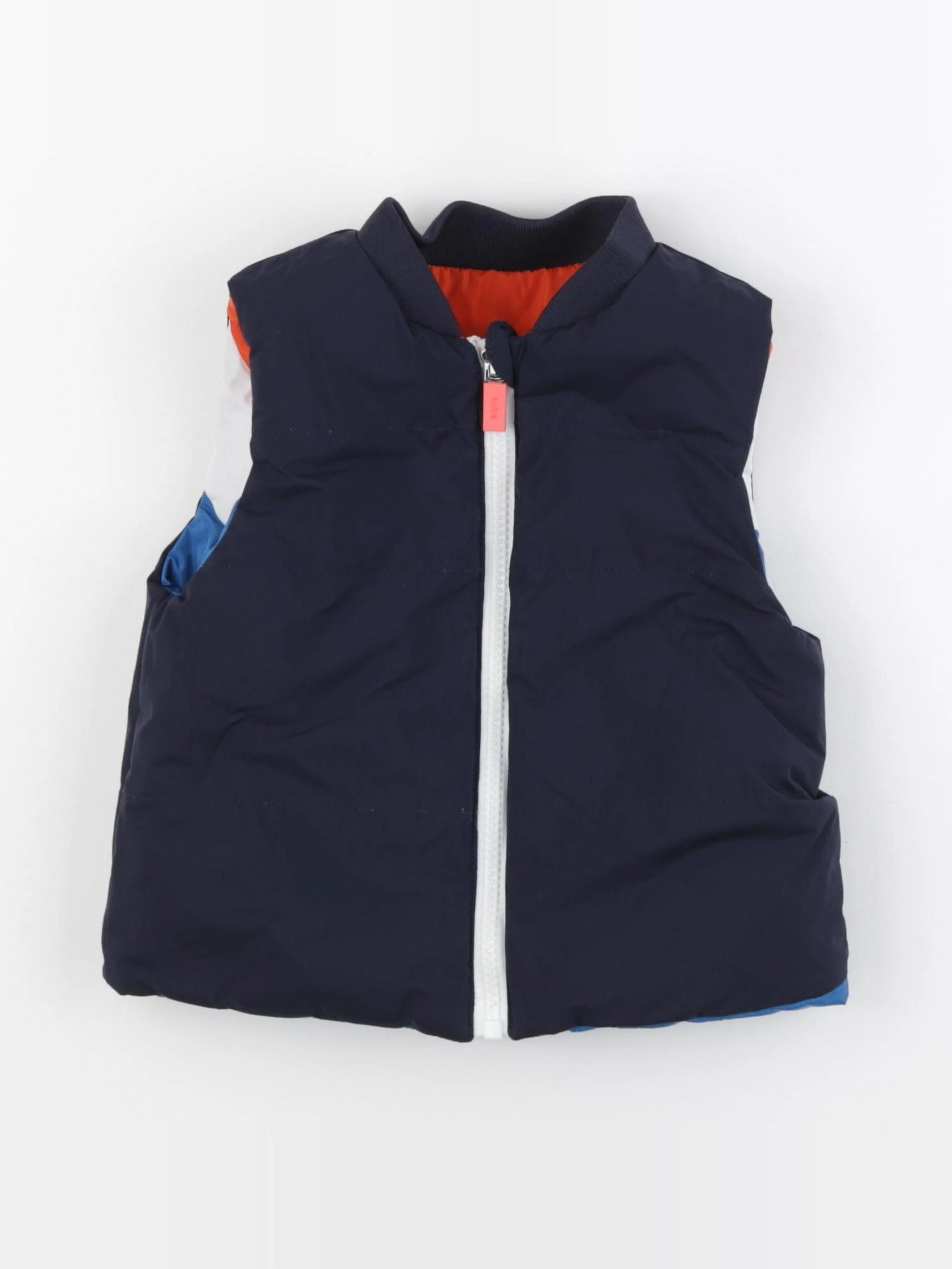 Jacadi - doudoune réversible bleu, blanc, orange - 18 mois