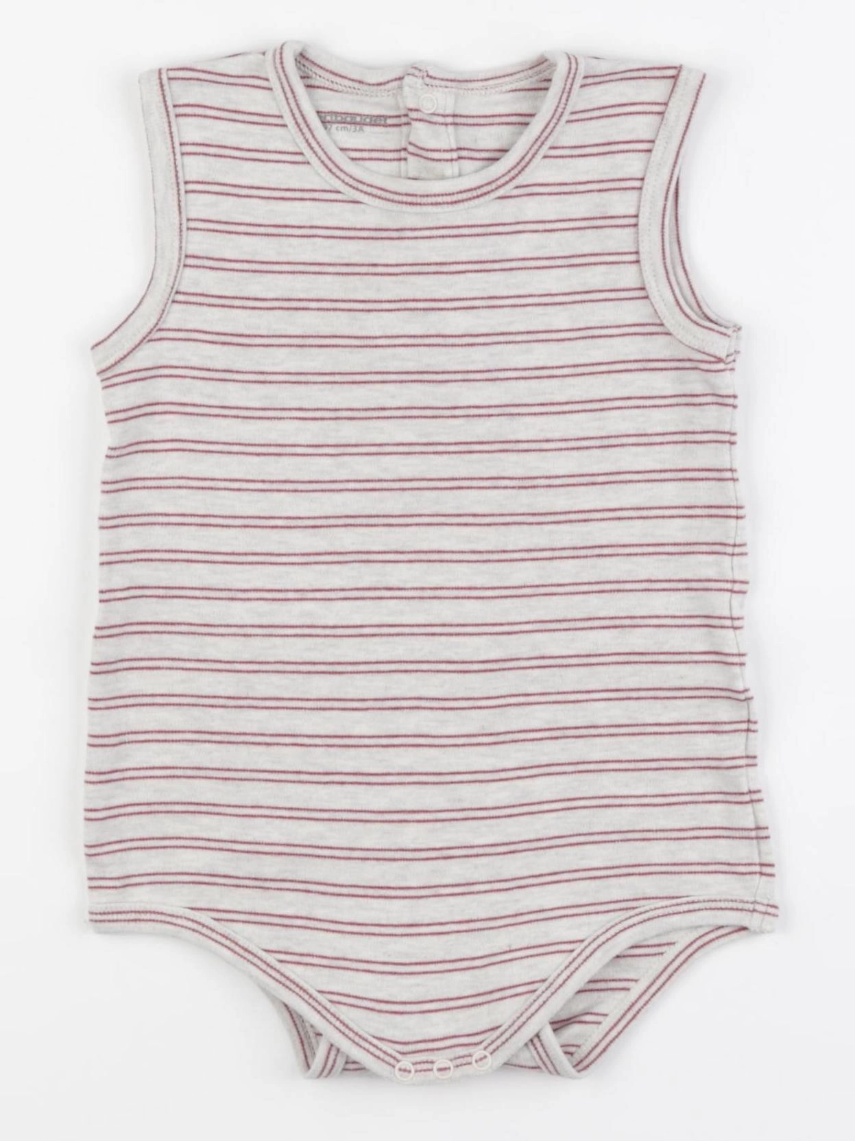 Vertbaudet - body gris, rouge - 3 ans
