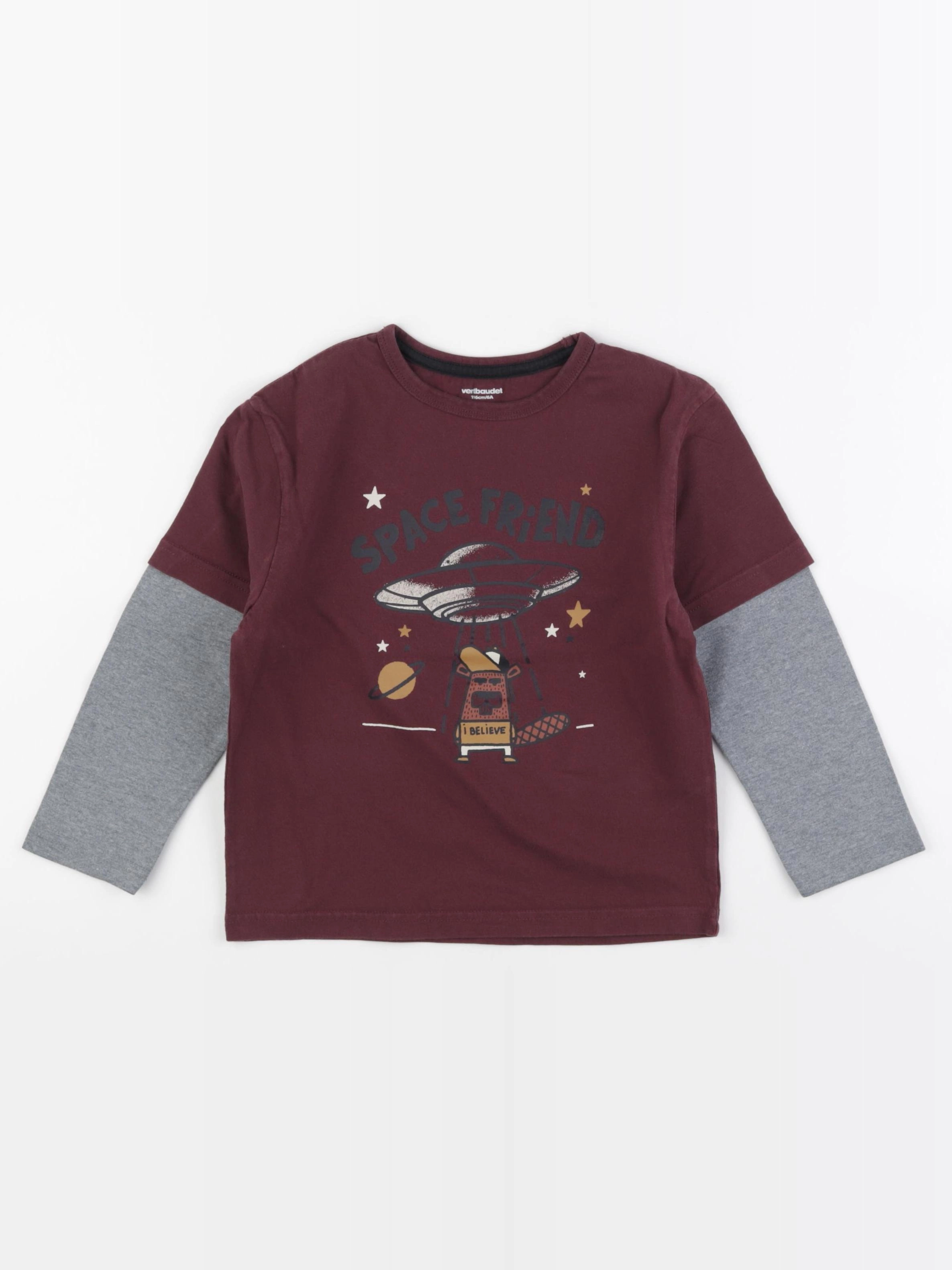 Vertbaudet - tee-shirt rouge - 6 ans