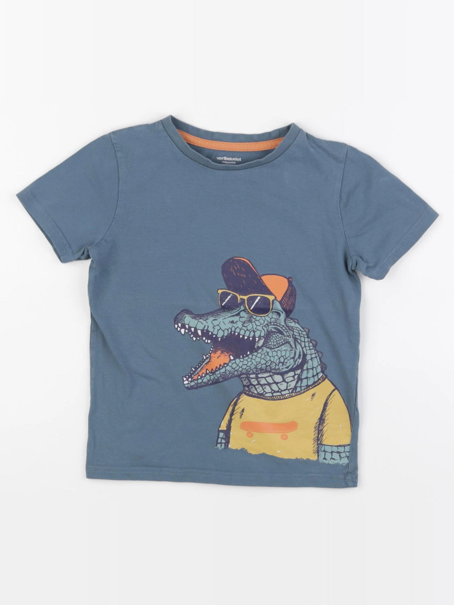 Vertbaudet - tee-shirt bleu - 6 ans
