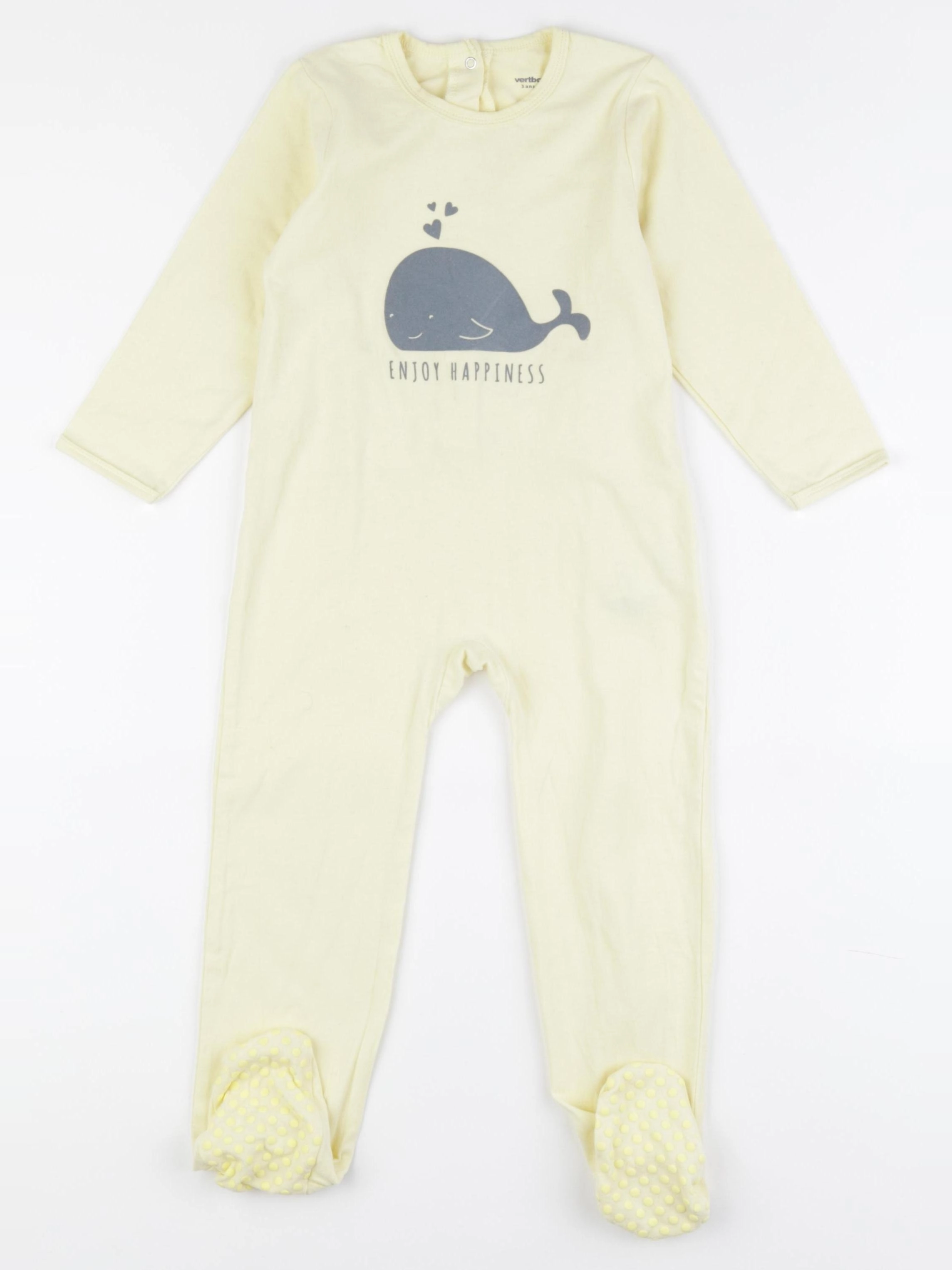 Vertbaudet - pyjama coton jaune - 3 ans