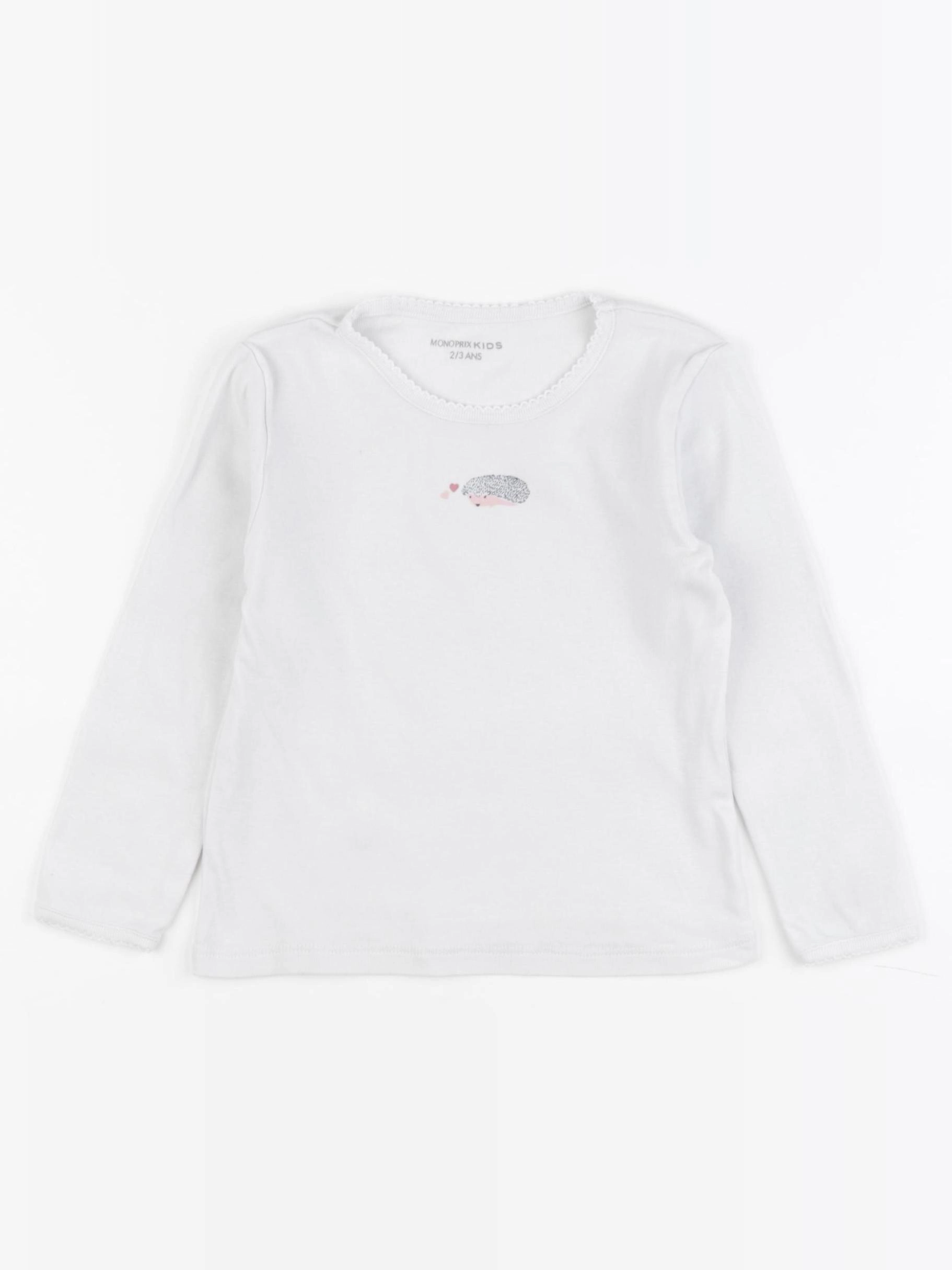Monoprix - maillot de corps blanc - 2/3 ans