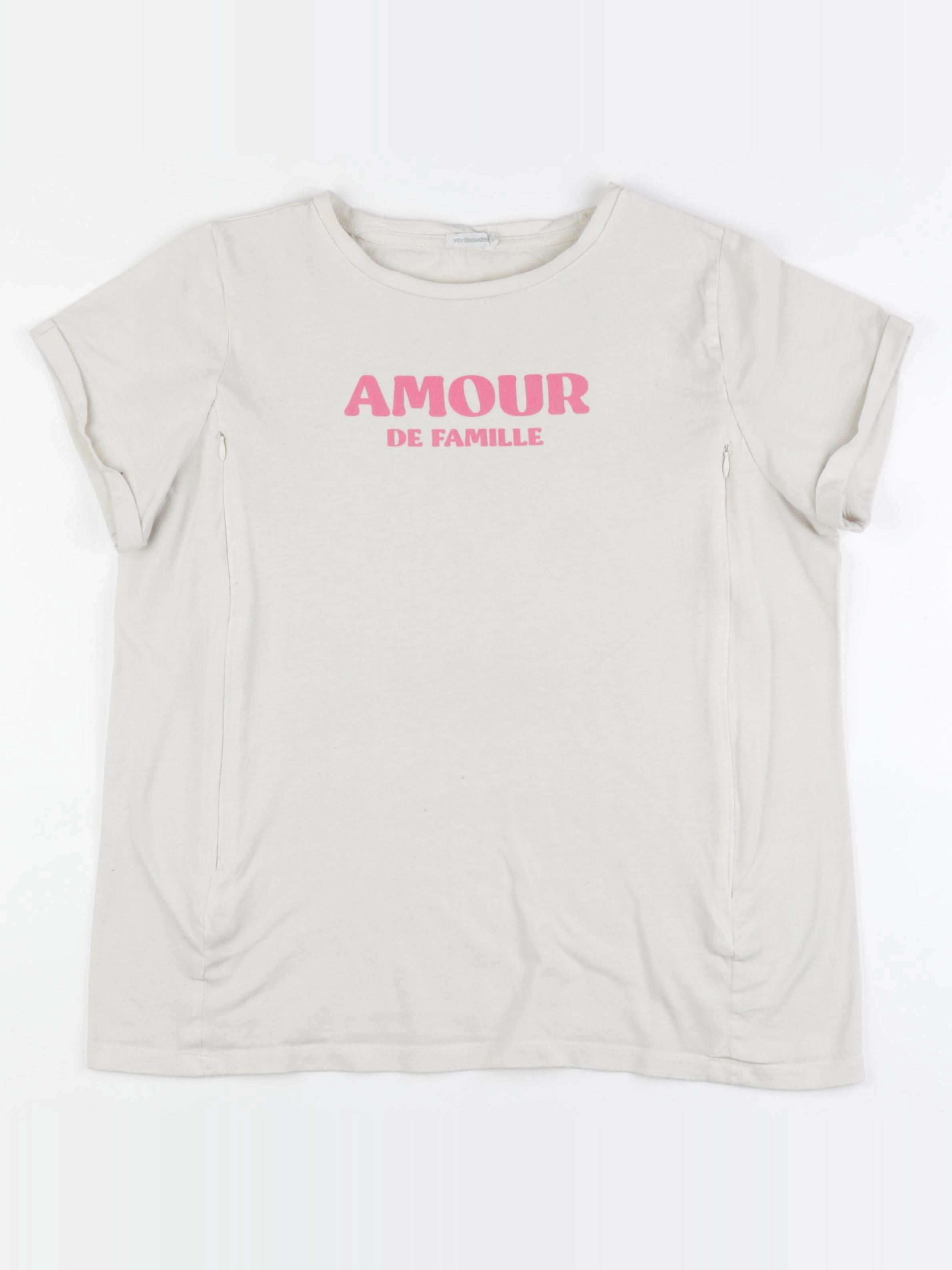 Vertbaudet - tee-shirt grossesse beige - 38 à 40