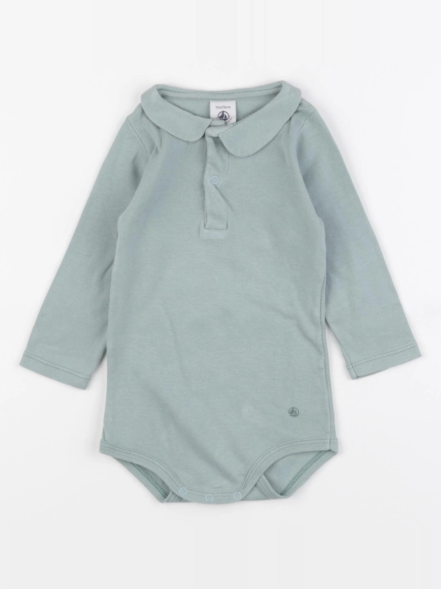 Petit Bateau - body à col vert - 12 mois
