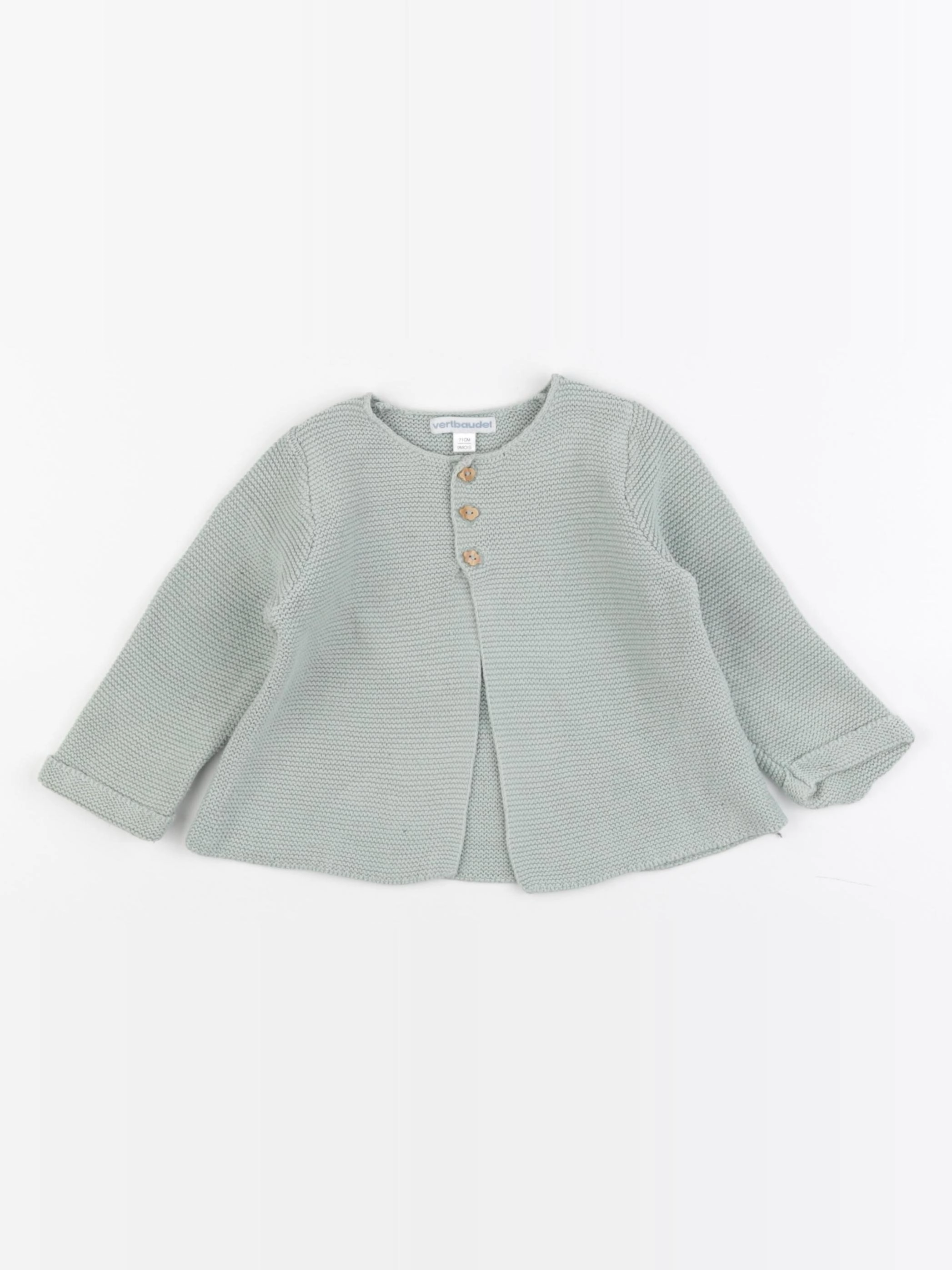 Vertbaudet - gilet vert - 9 mois