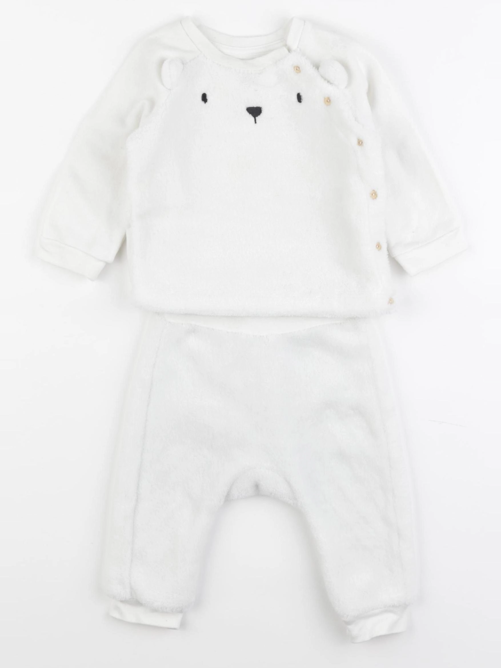 H&M - ensemble blanc - 4/6 mois