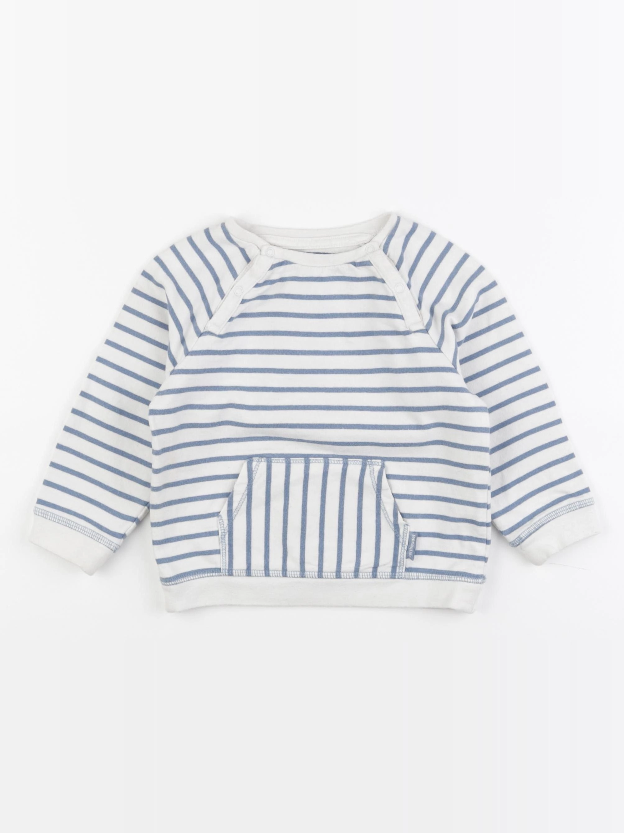 Vertbaudet - sweat blanc, bleu - 2 ans