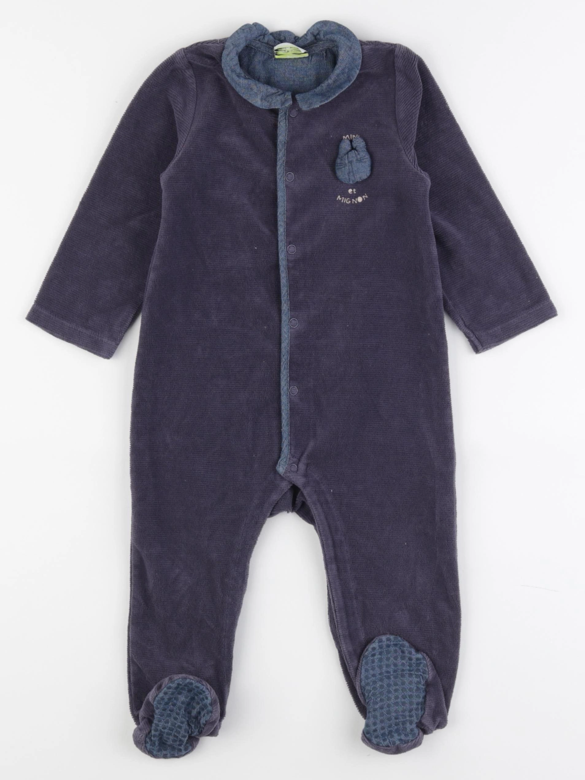Tape à l'oeil - pyjama velours bleu - 18 mois