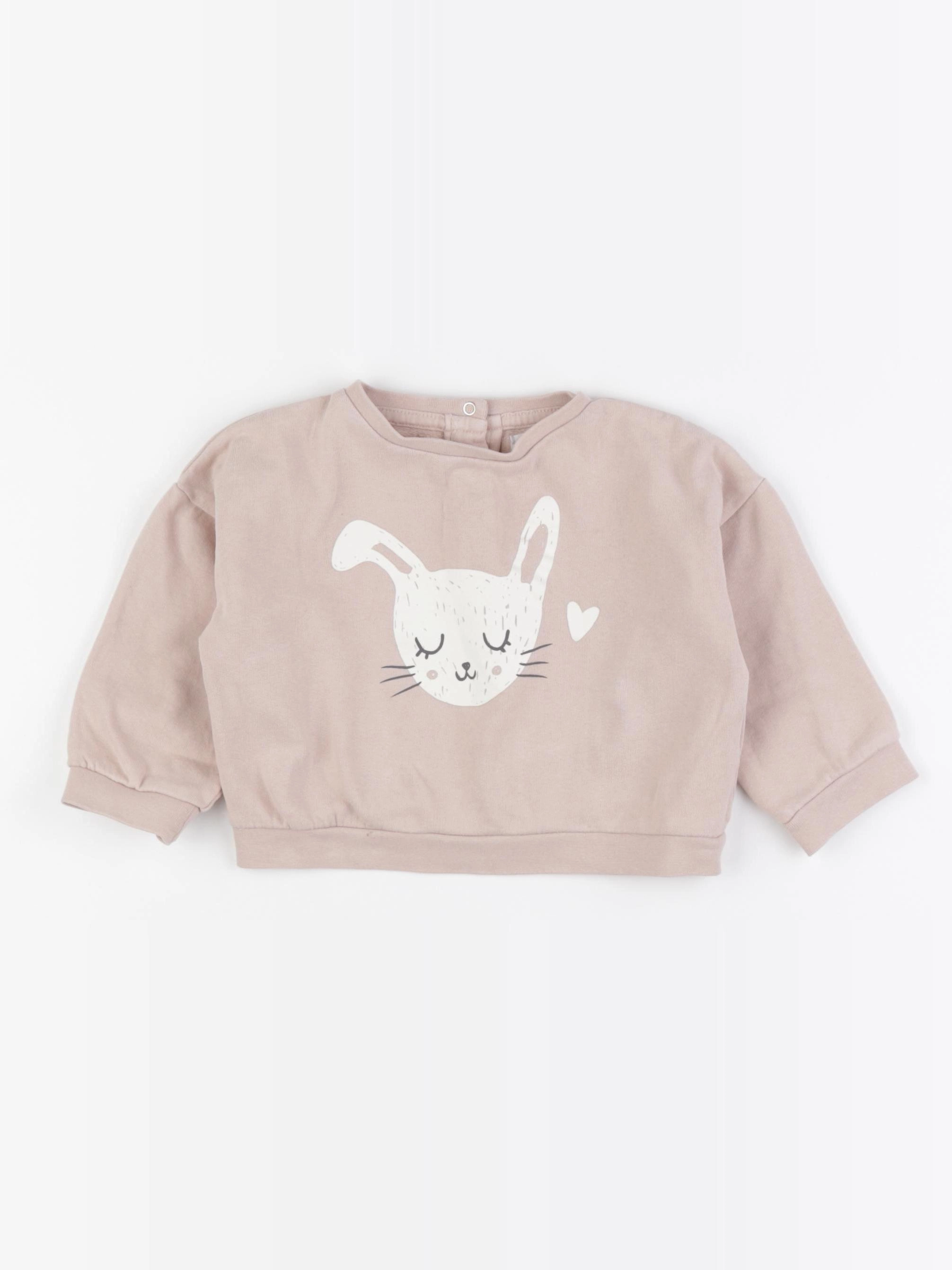 Vertbaudet - sweat rose - 18 mois