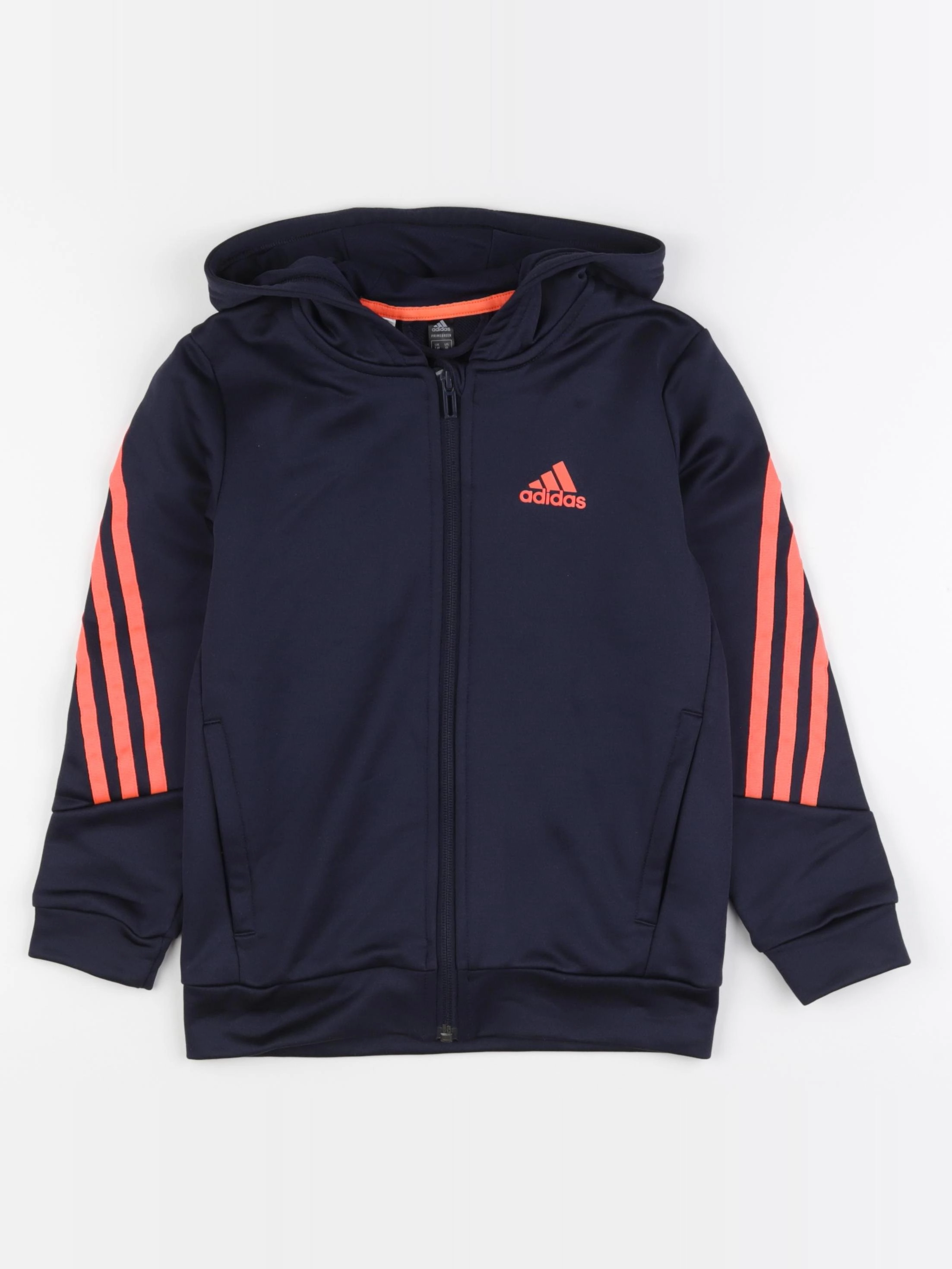 Adidas - sweat bleu, orange - 7/8 ans