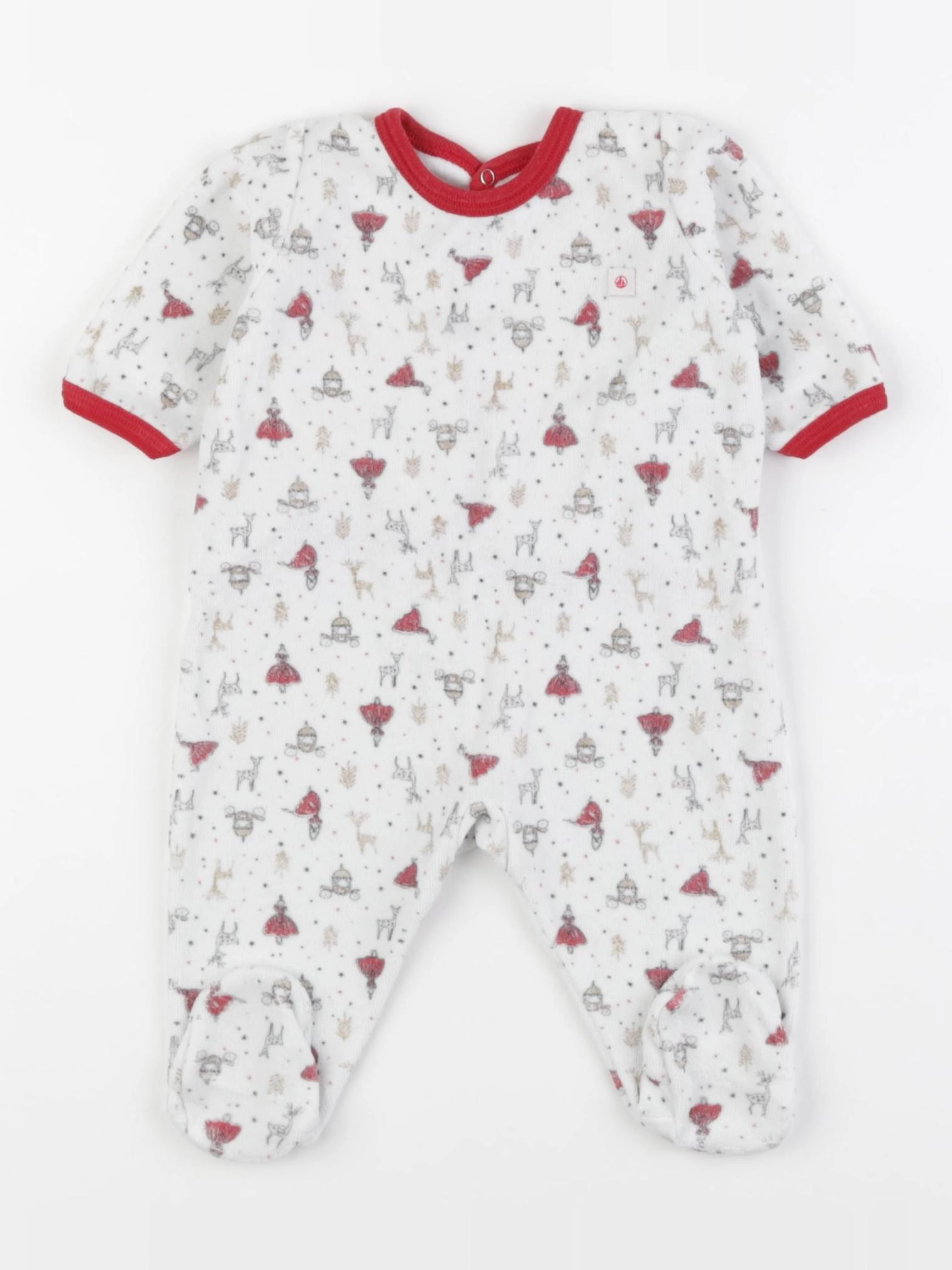 Petit Bateau - pyjama velours multicolore - 3 mois
