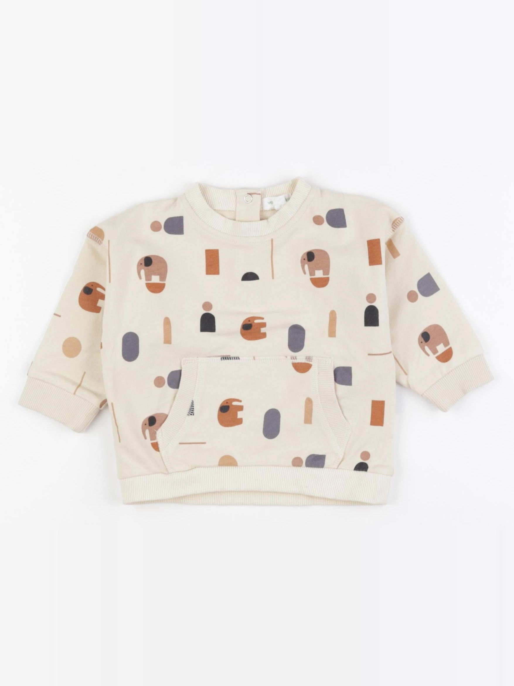 Vertbaudet - sweat beige - 9 mois