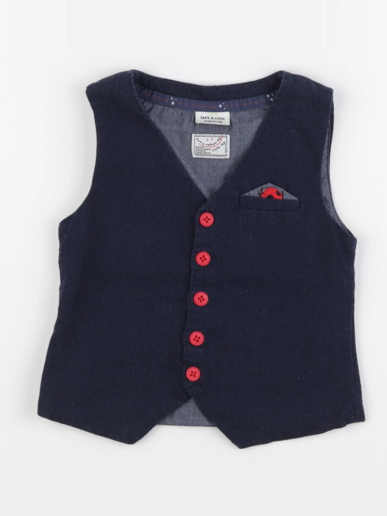 Tape à l'oeil - gilet bleu - 12 mois