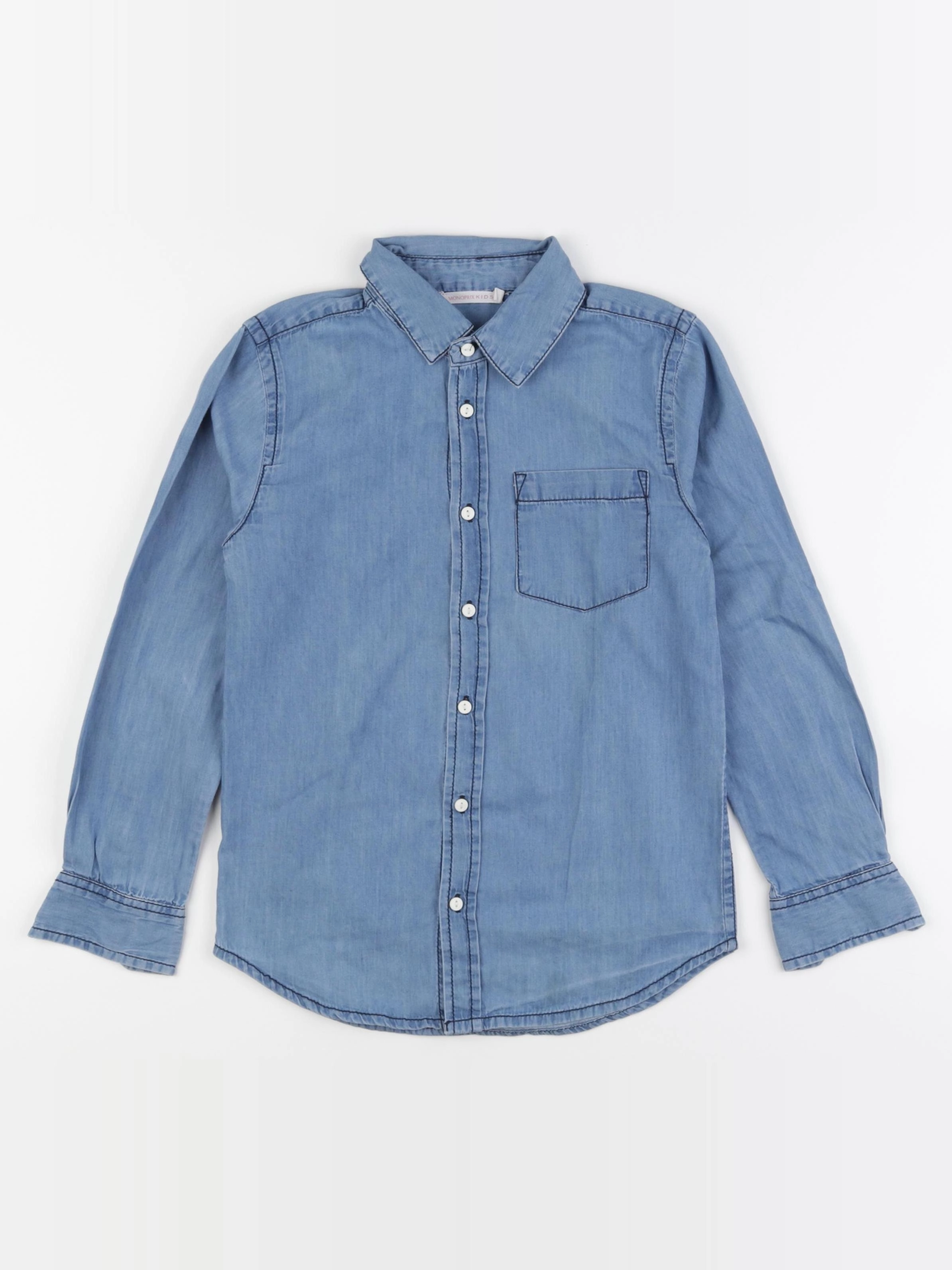 Monoprix - chemise bleu - 8 ans
