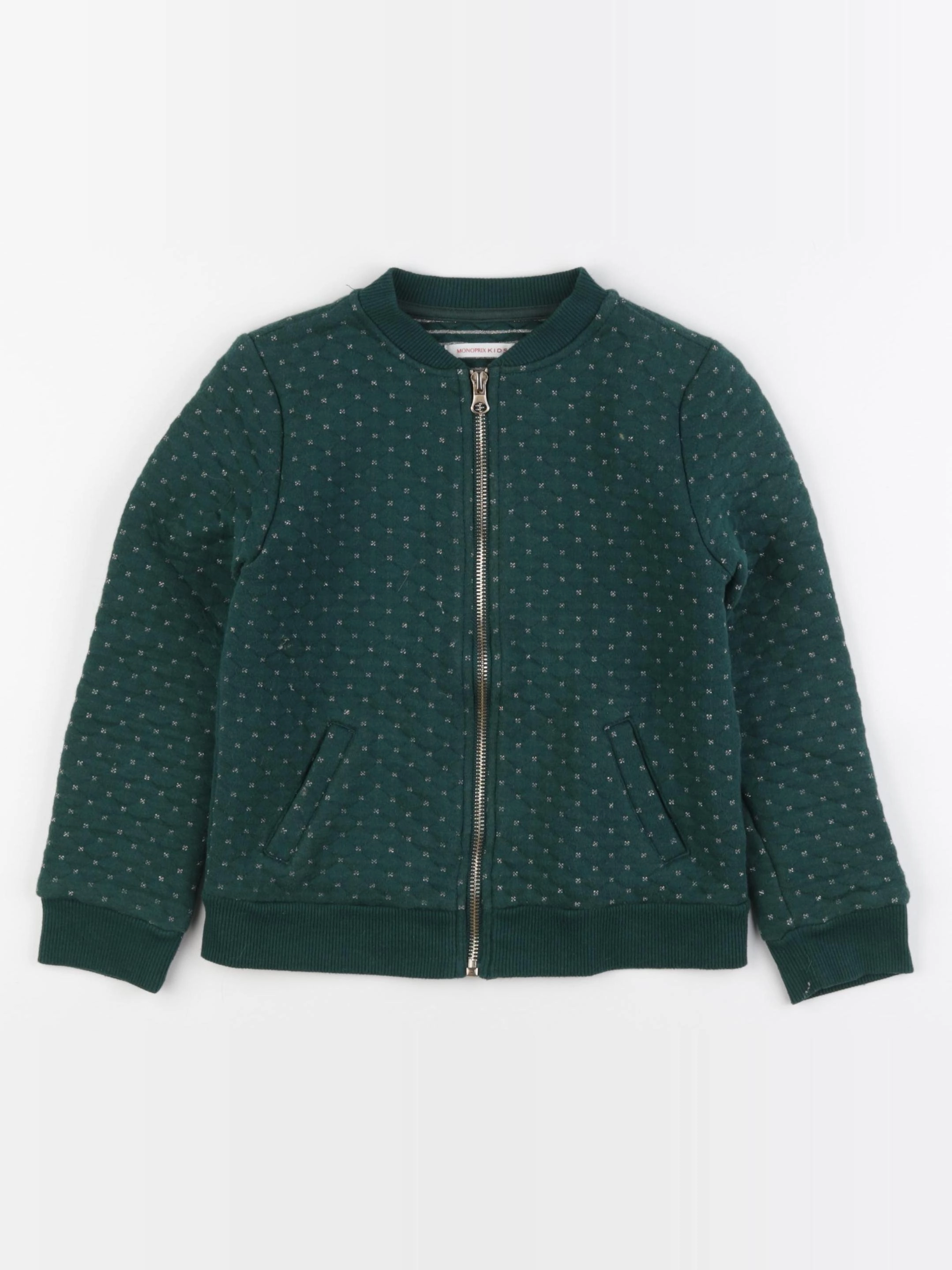 Monoprix - sweat vert, or - 8 ans