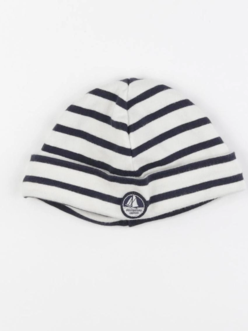 Petit Bateau - bonnet bleu, blanc - 12/18 mois