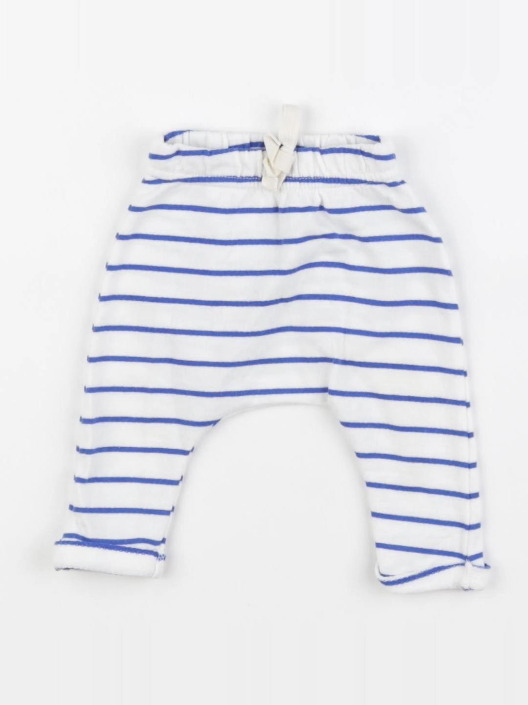 Petit Bateau - sarouel blanc, bleu - 0 mois