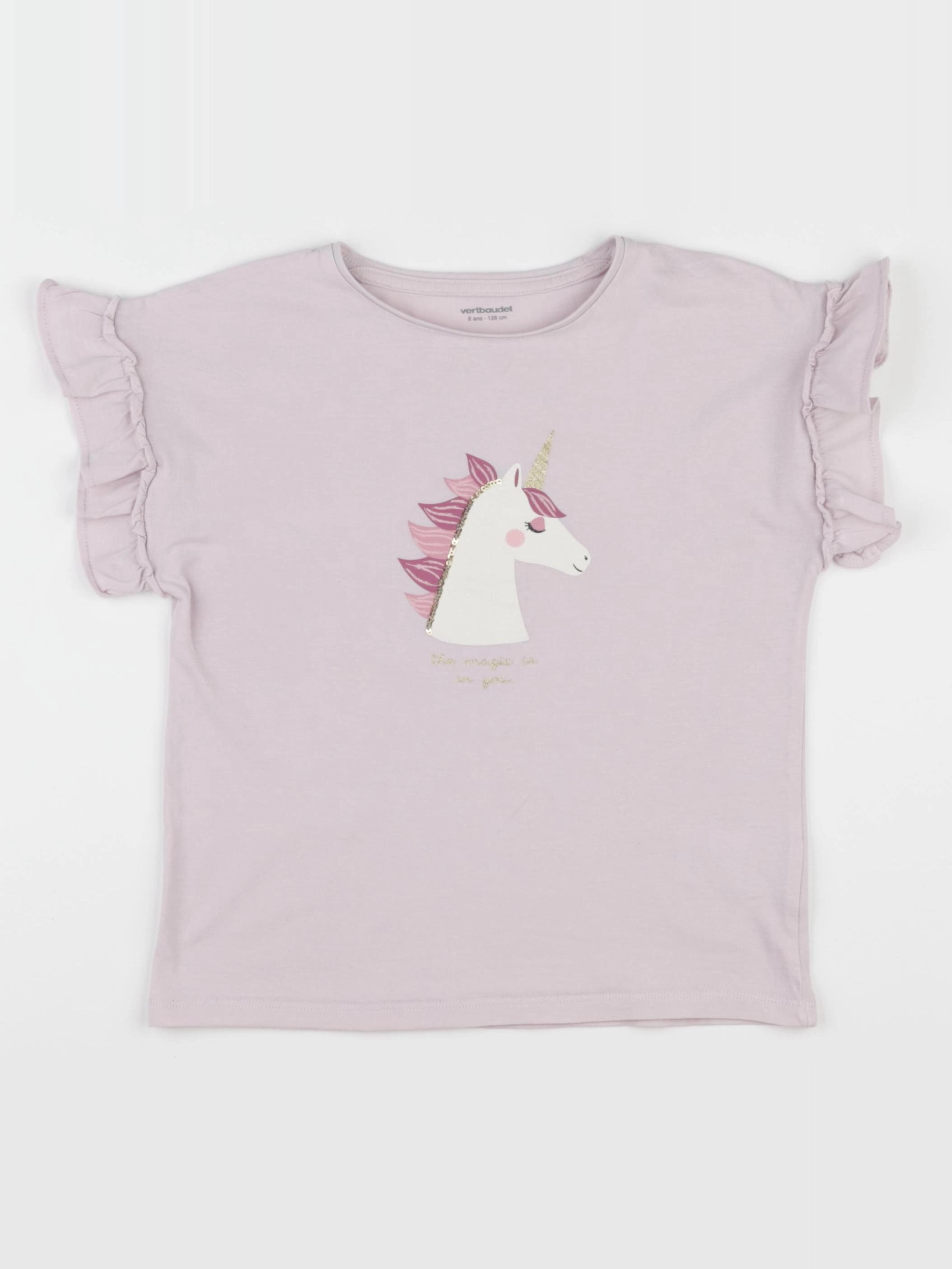 Vertbaudet - tee-shirt rose - 8 ans