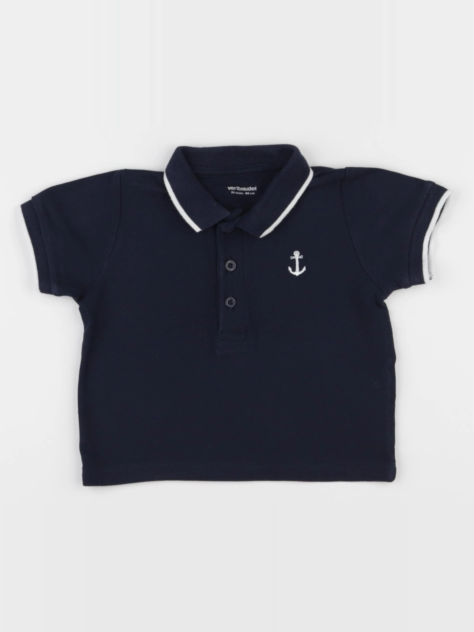 Vertbaudet - polo bleu - 24 mois