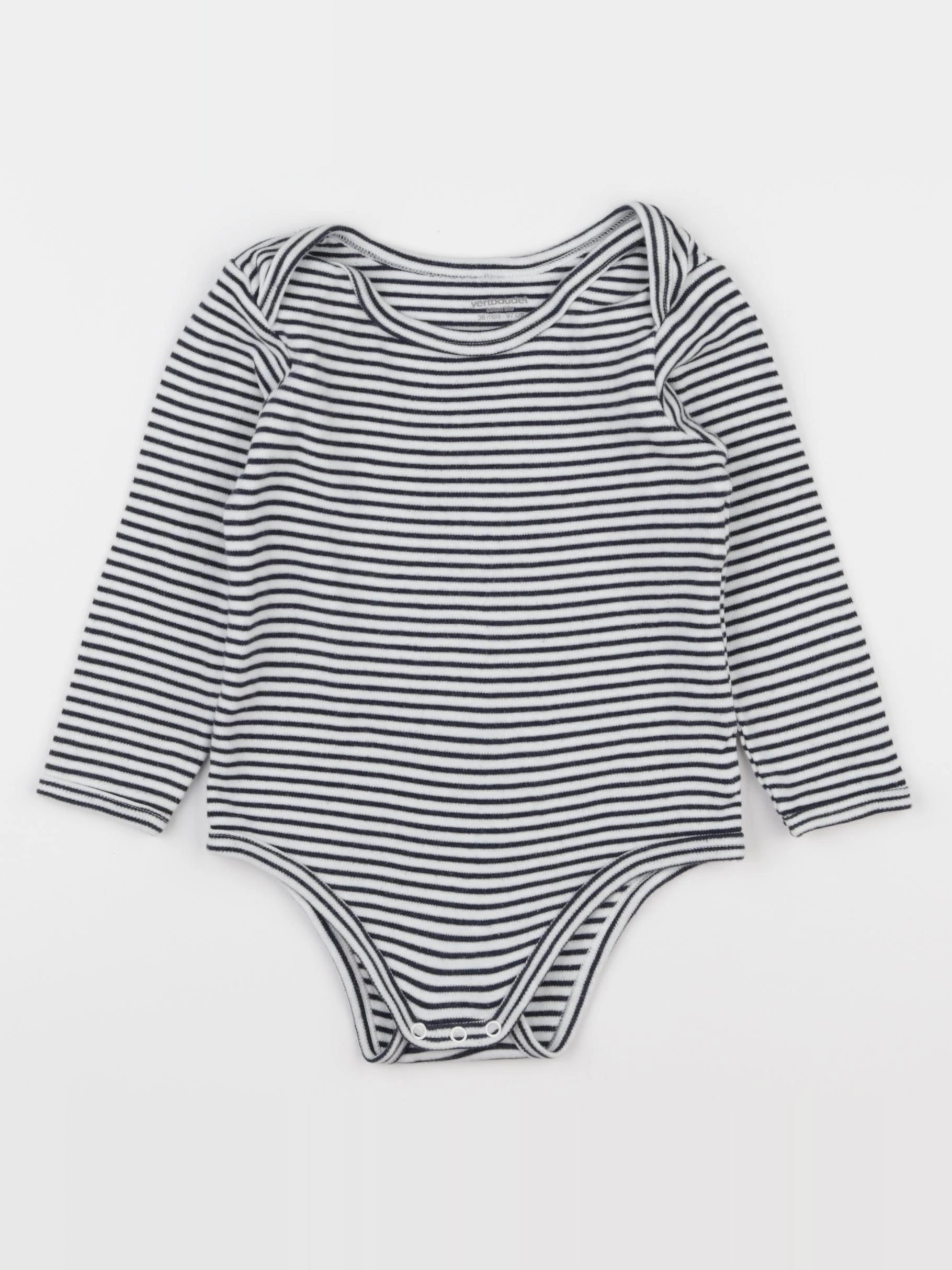 Vertbaudet - body blanc, bleu - 36 mois