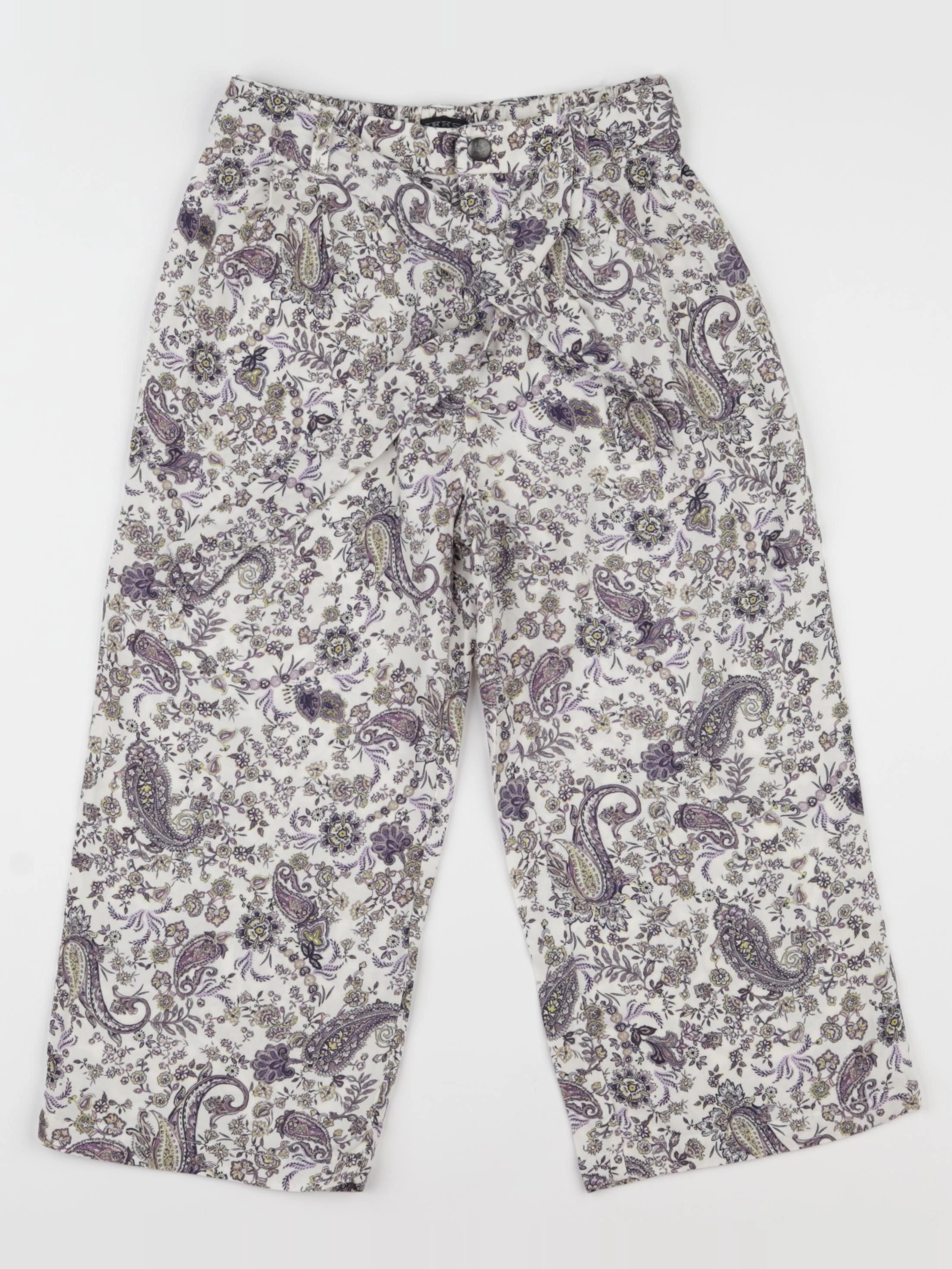 IKKS - pantalon blanc, violet - 7 ans