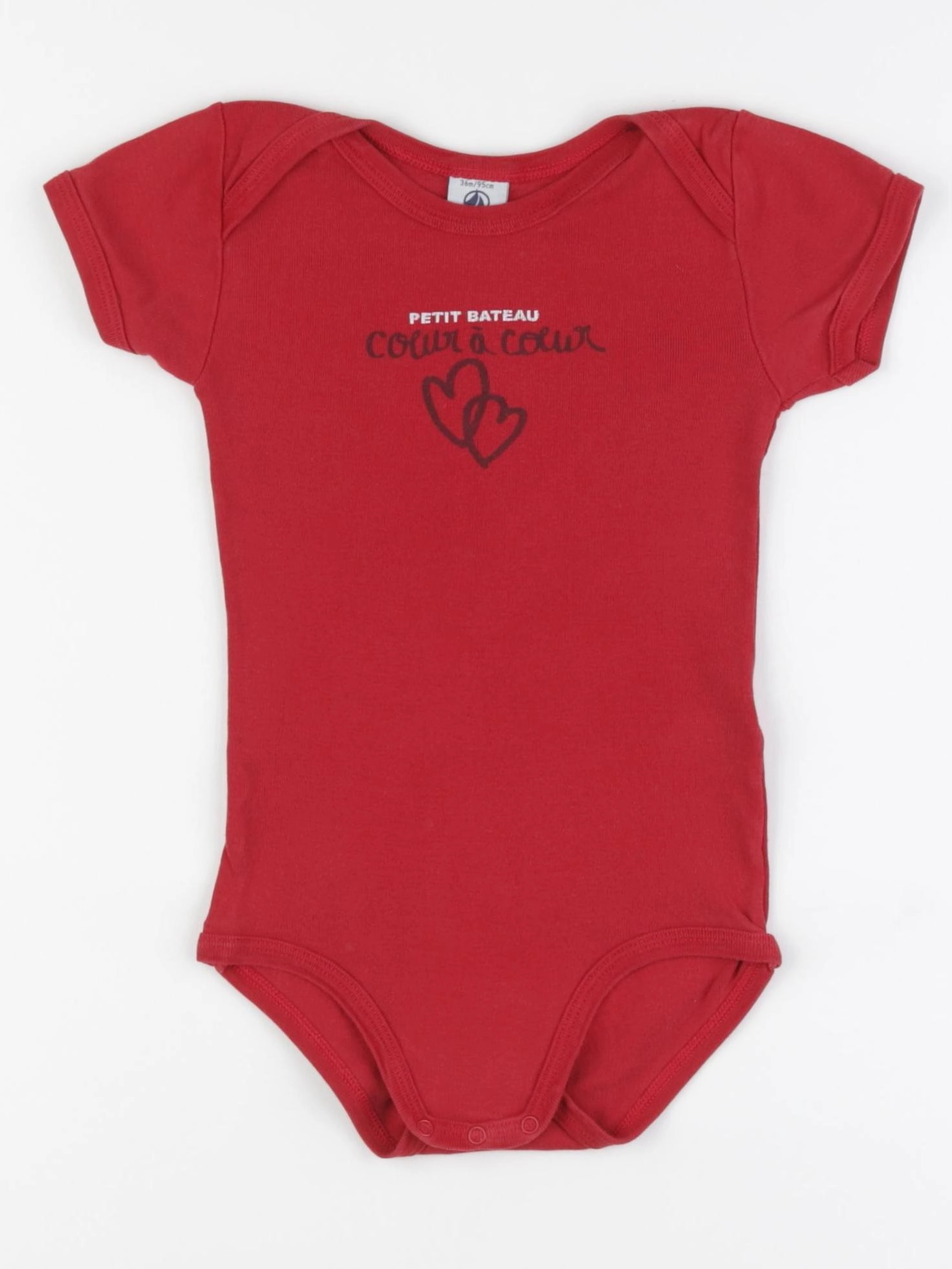 Petit Bateau - body rouge - 36 mois