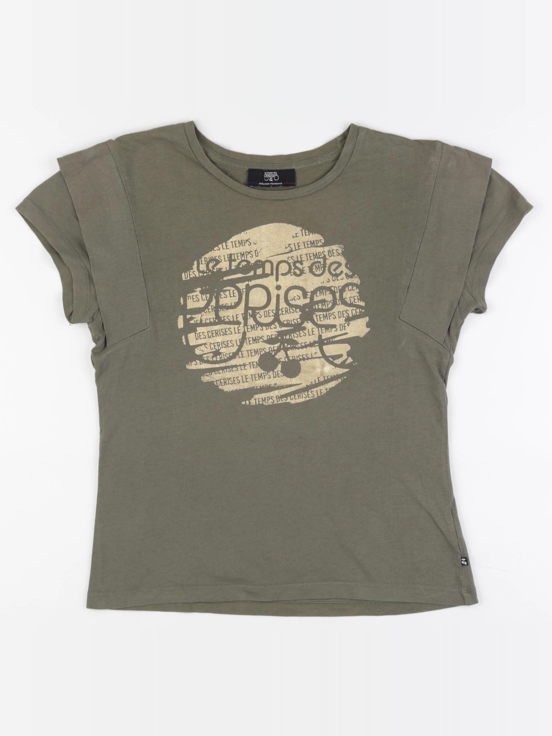 Le temps des cerises  - tee-shirt vert - 12/13 ans