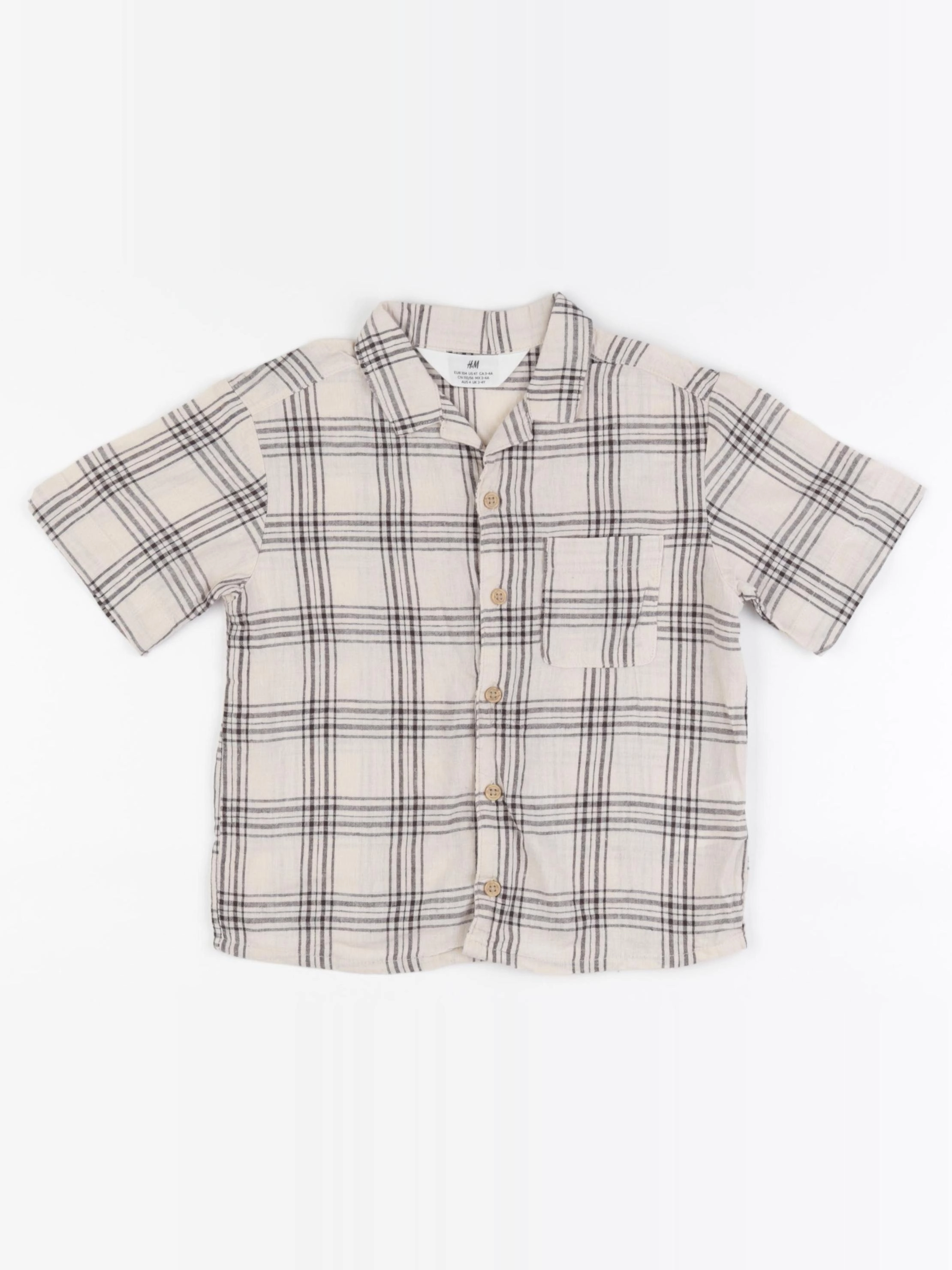 H&M - chemise beige - 3/4 ans