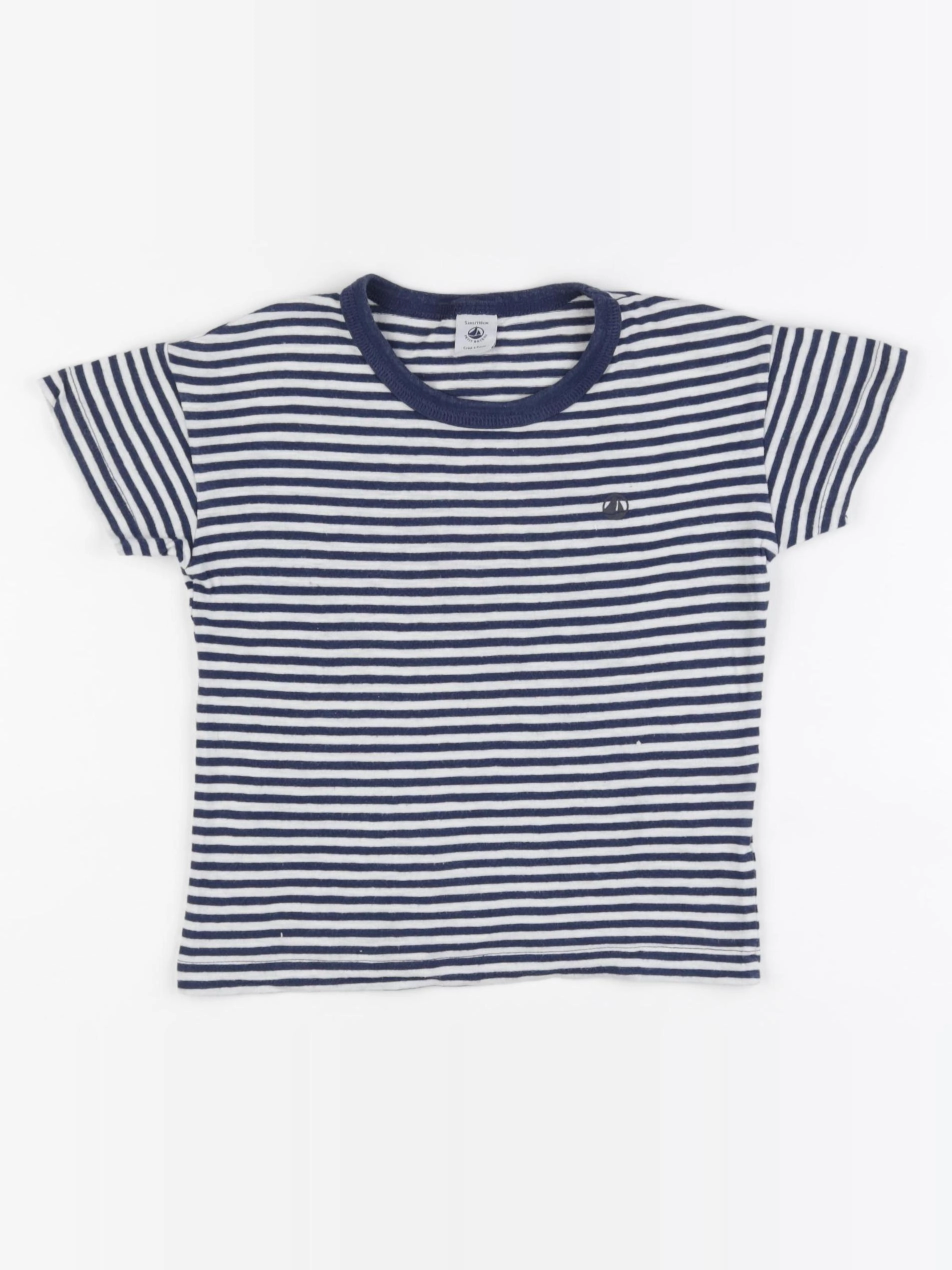 Petit Bateau - tee-shirt bleu, blanc - 5 ans