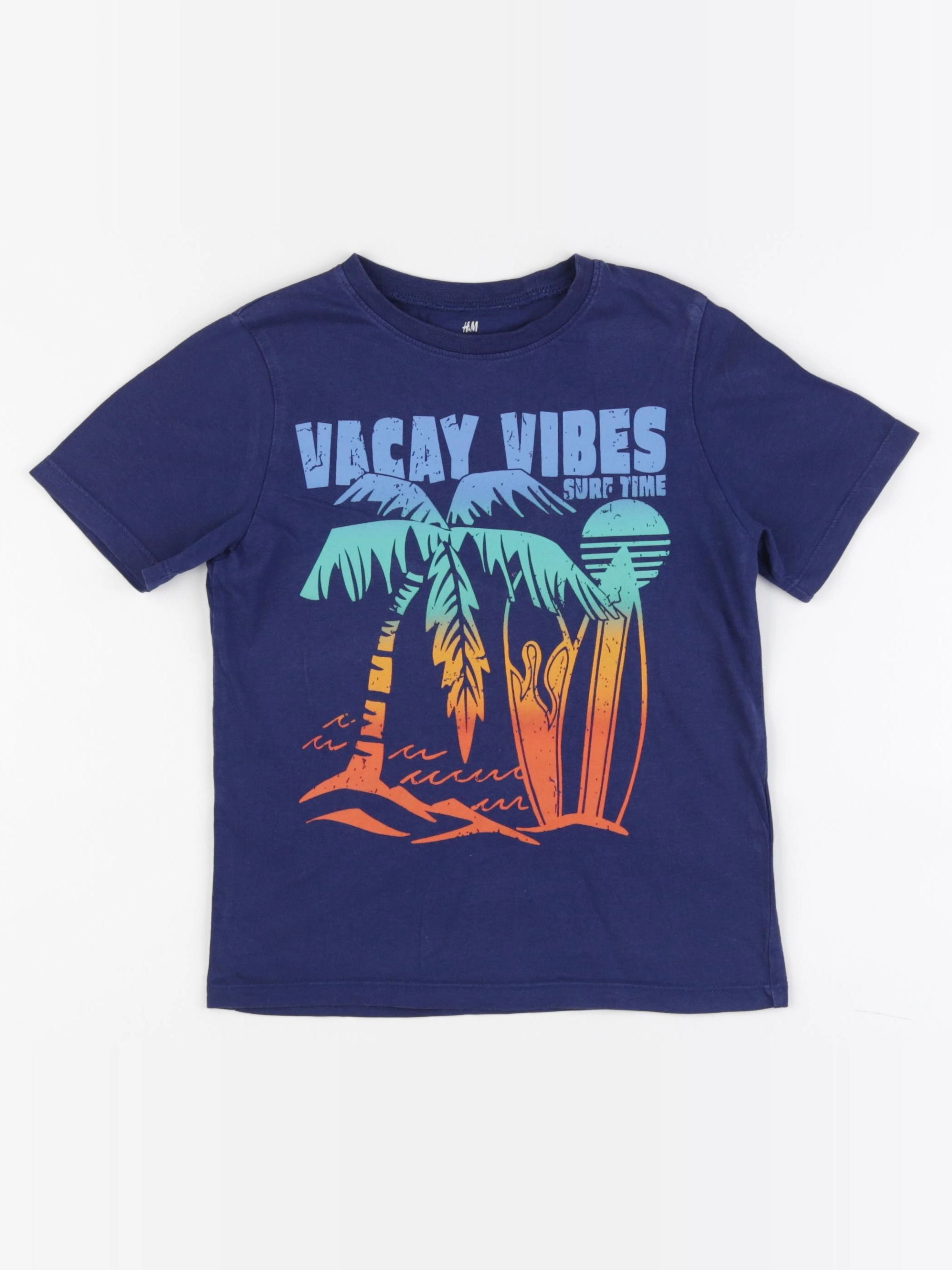 H&M - tee-shirt bleu - 4/6 ans