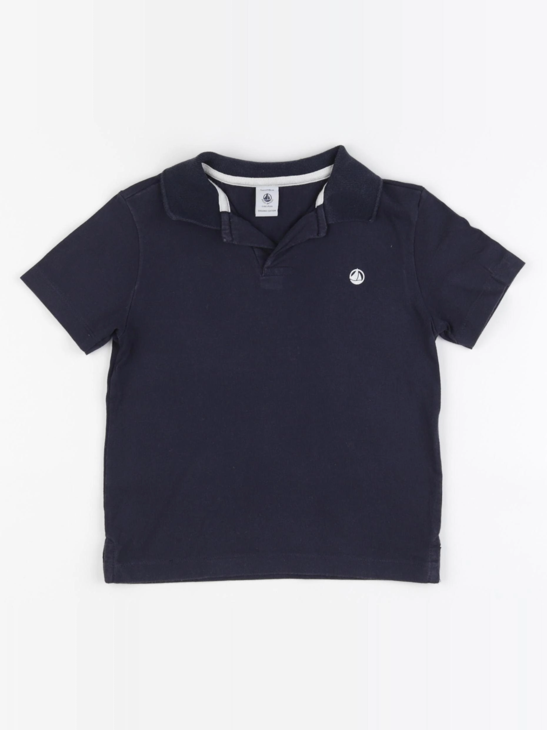 Petit Bateau - polo bleu - 5 ans
