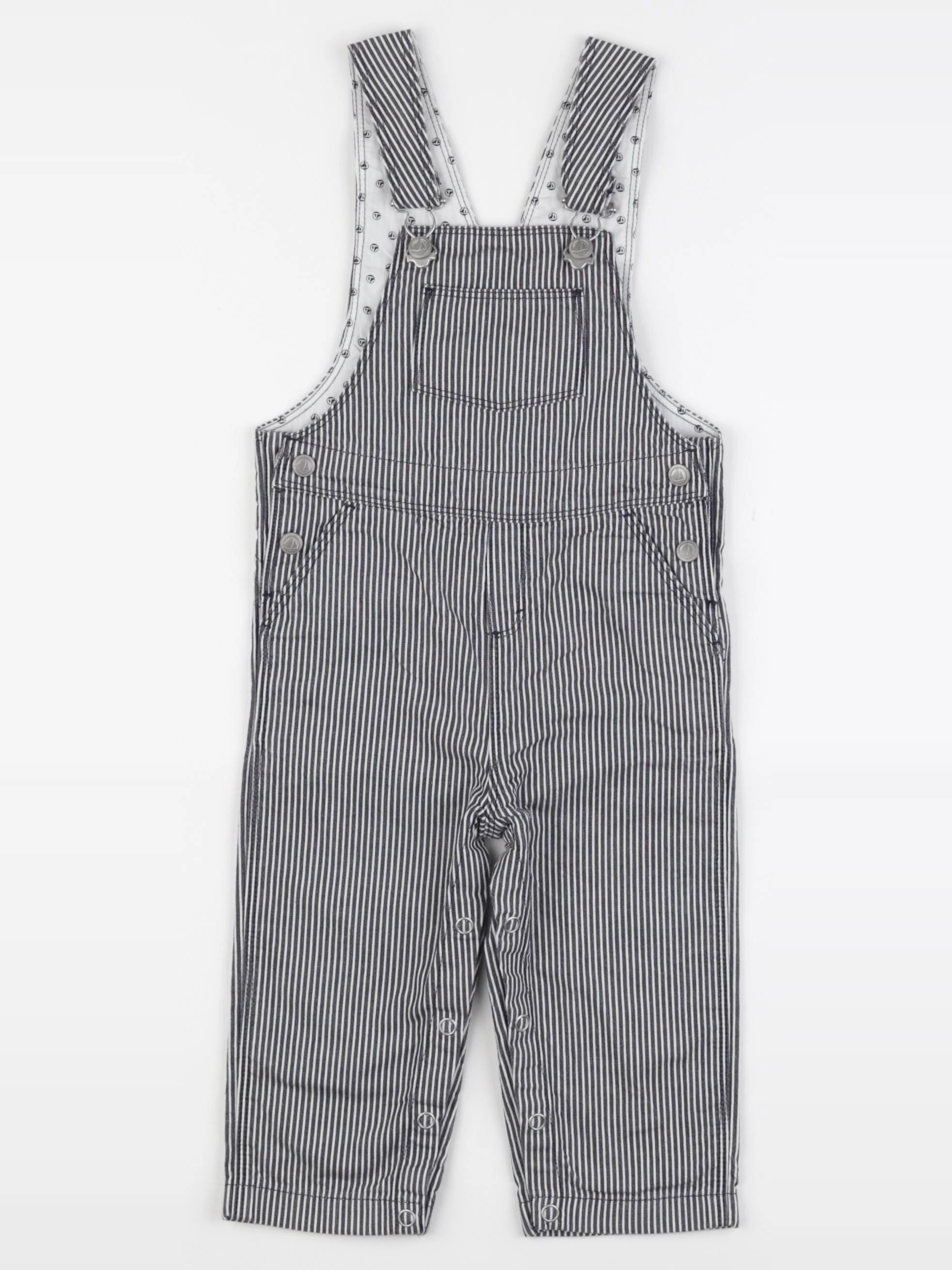 Petit Bateau - combinaison bleu, blanc - 12 mois