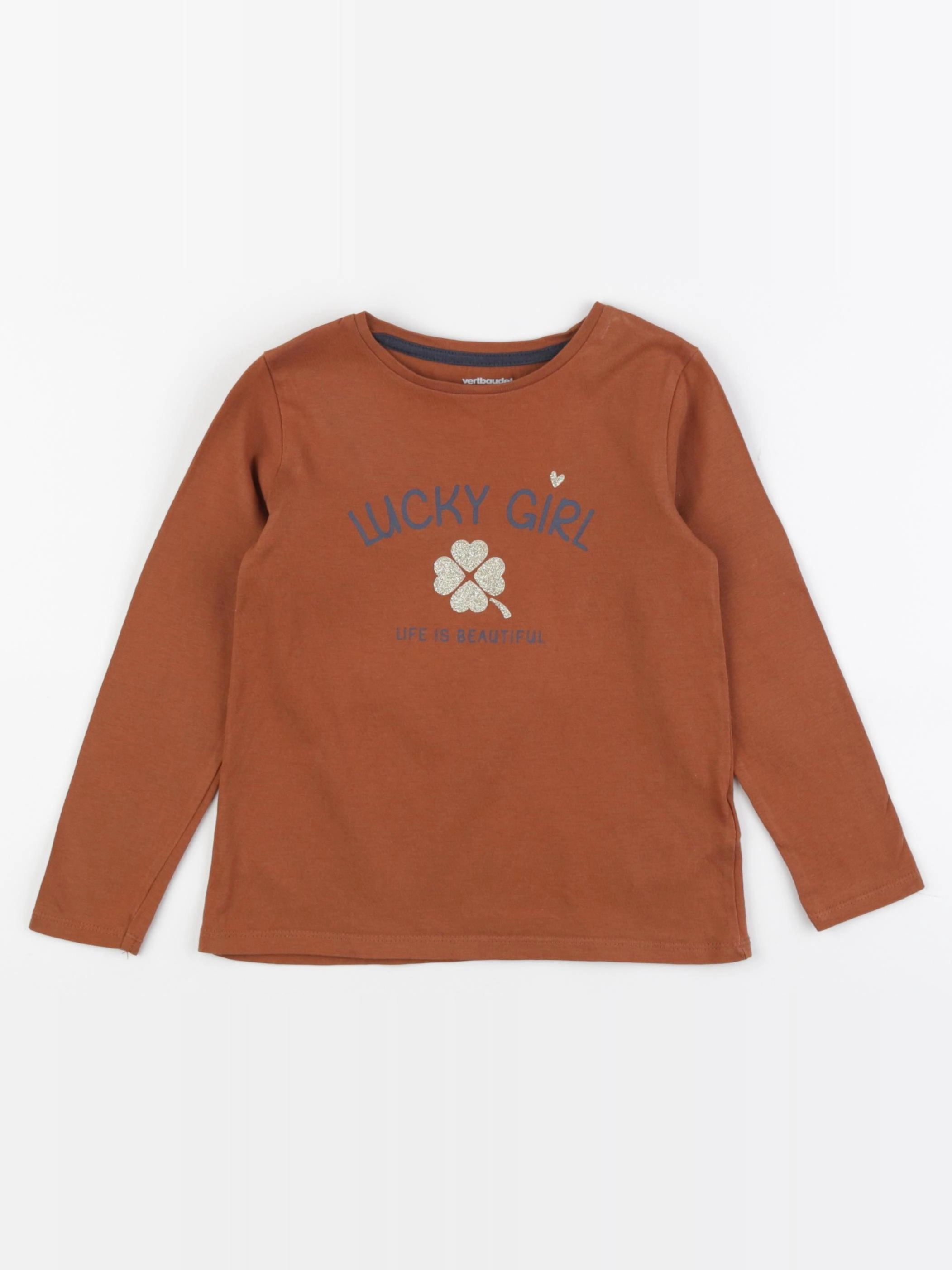 Vertbaudet - tee-shirt marron - 5 ans