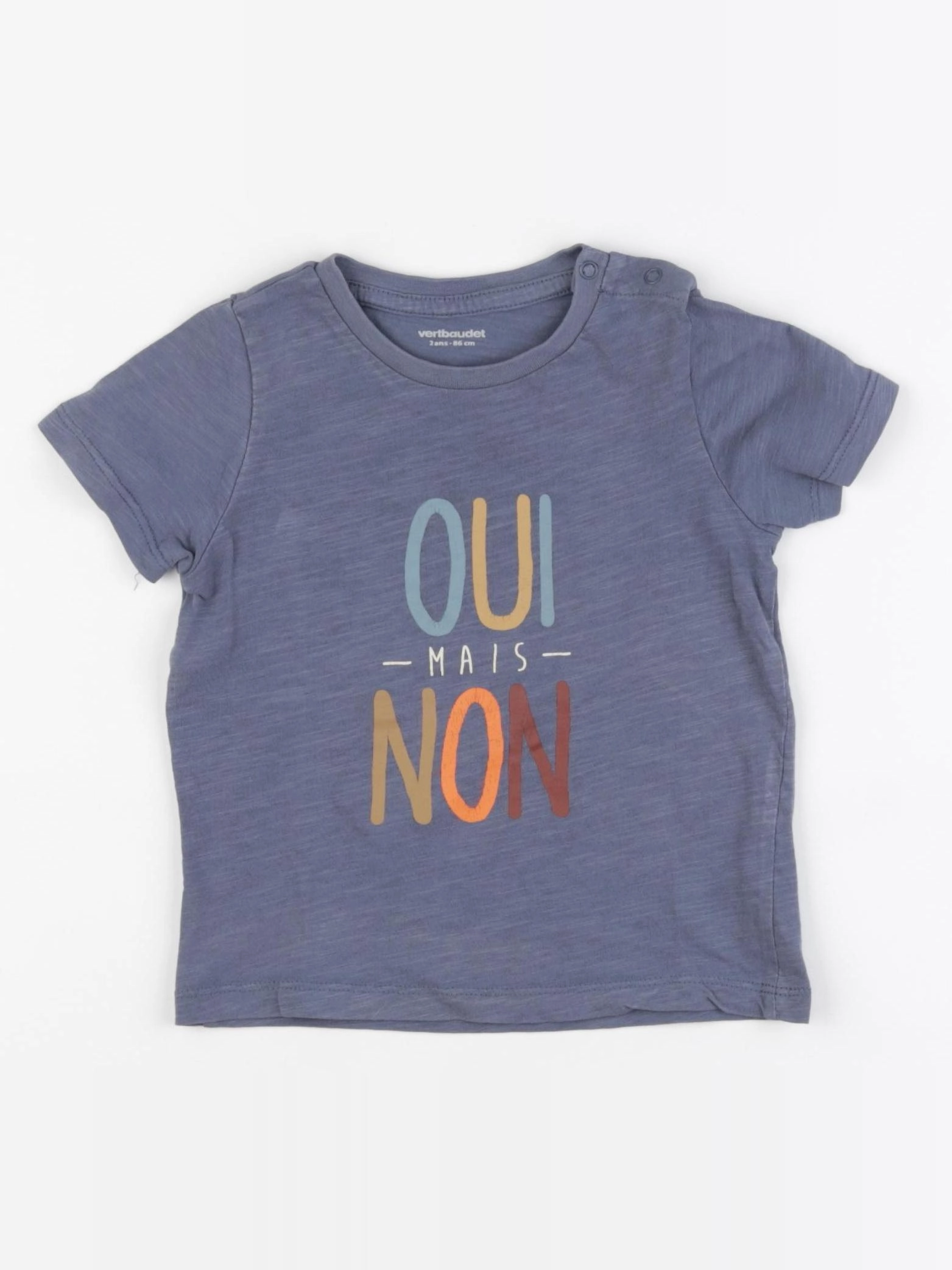 Vertbaudet - tee-shirt bleu - 2 ans