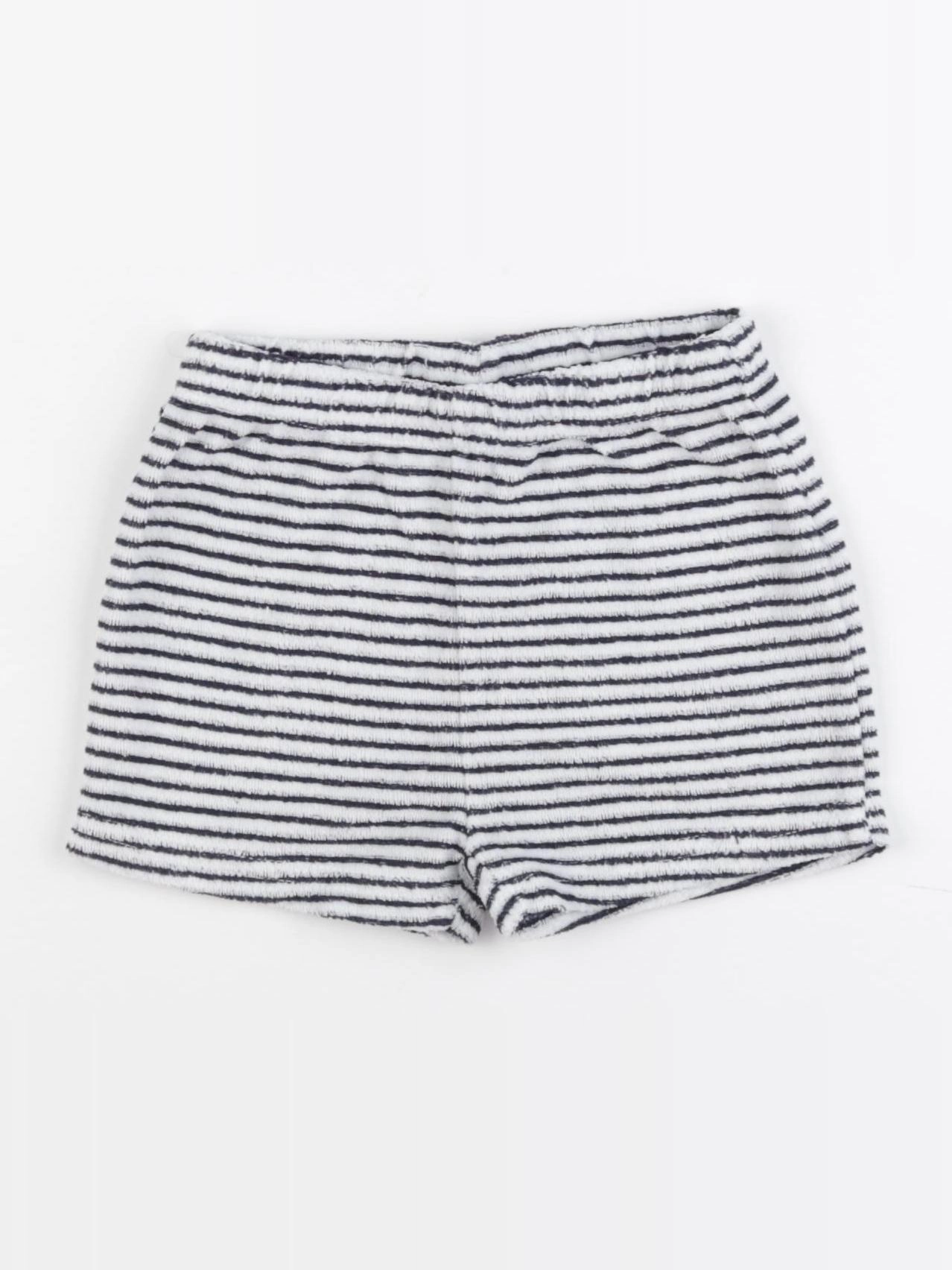 Vertbaudet - short blanc, bleu - 2 ans