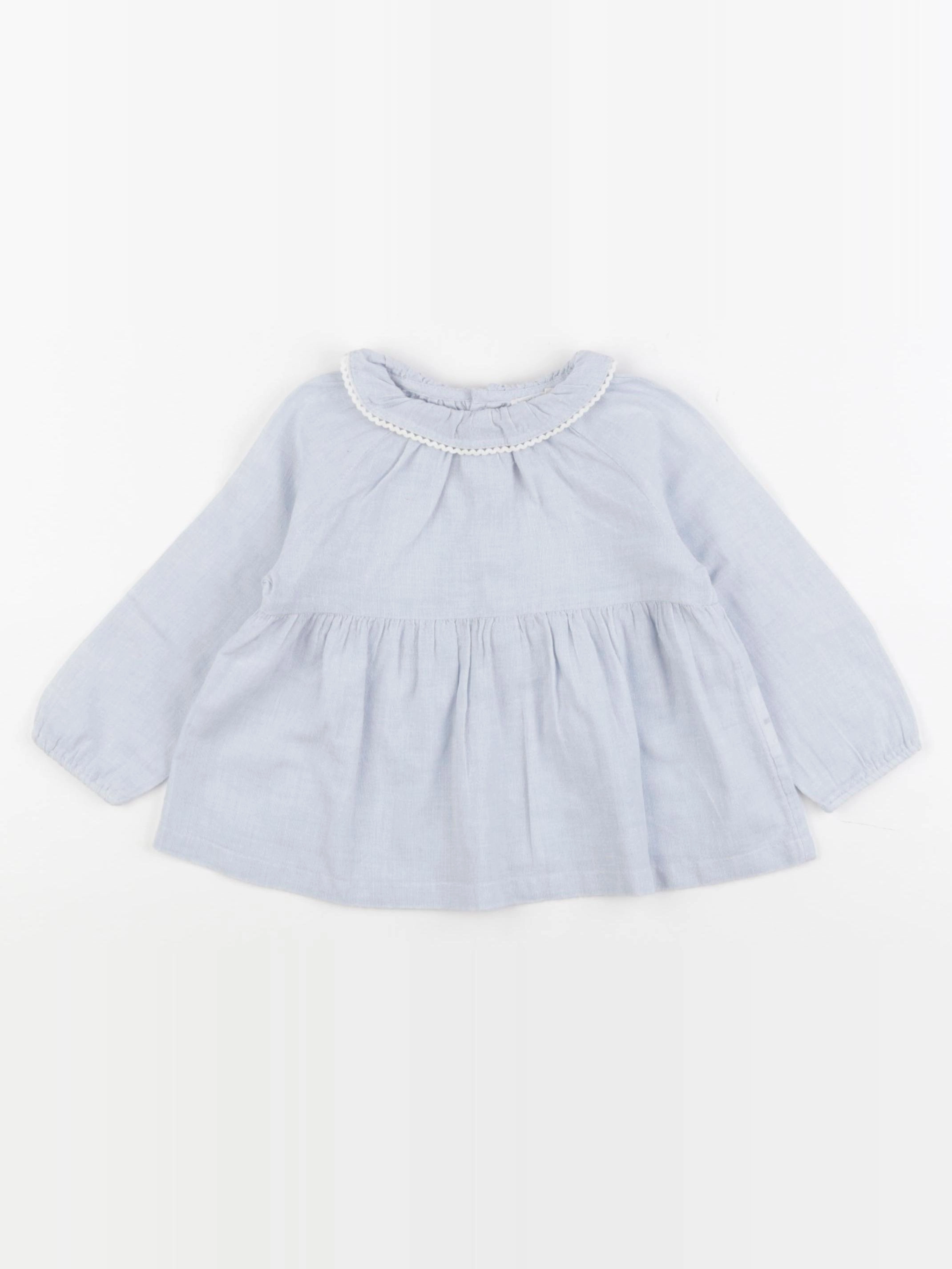Boutchou - blouse bleu - 12 mois