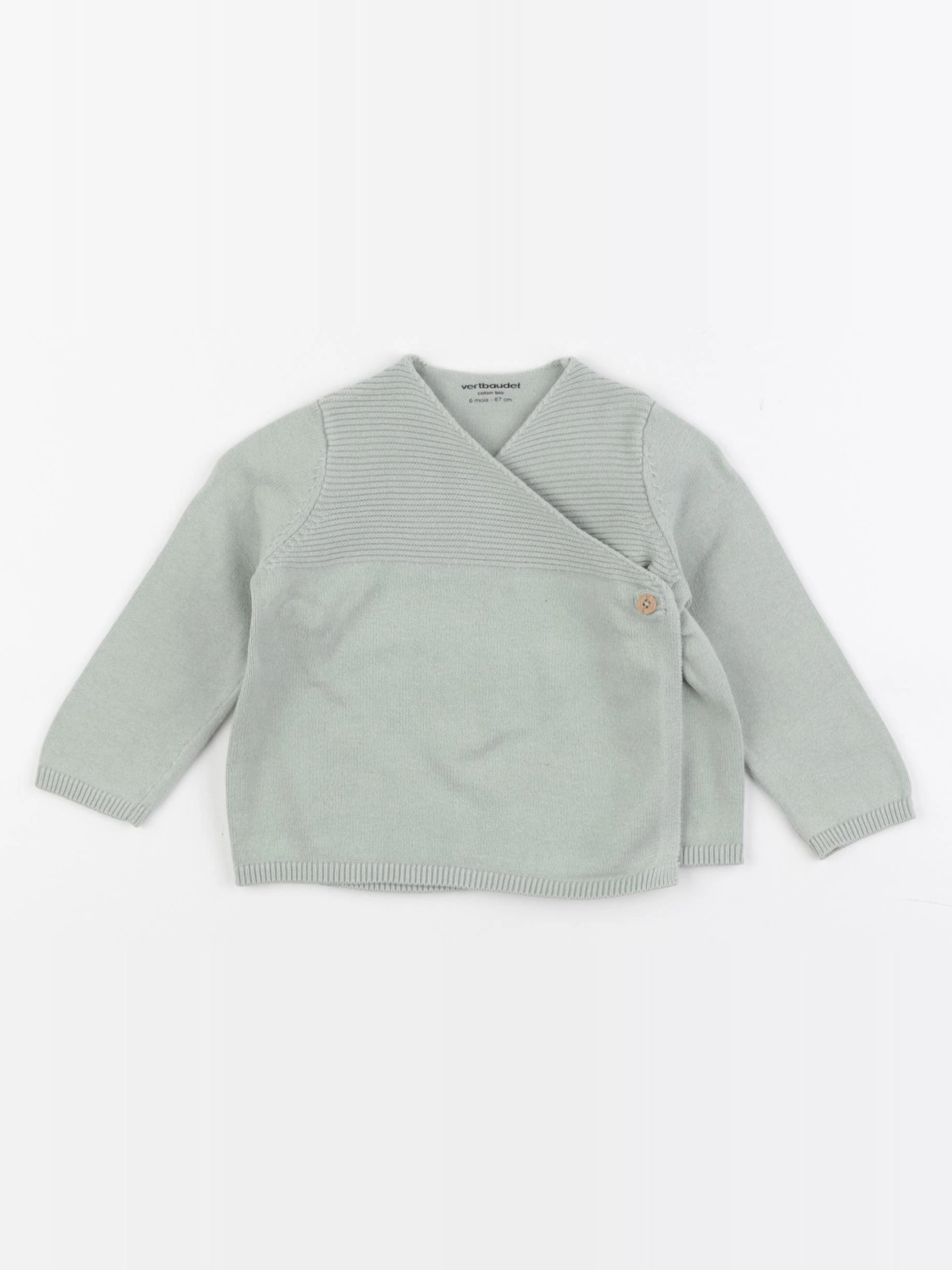 Vertbaudet - gilet vert - 6 mois