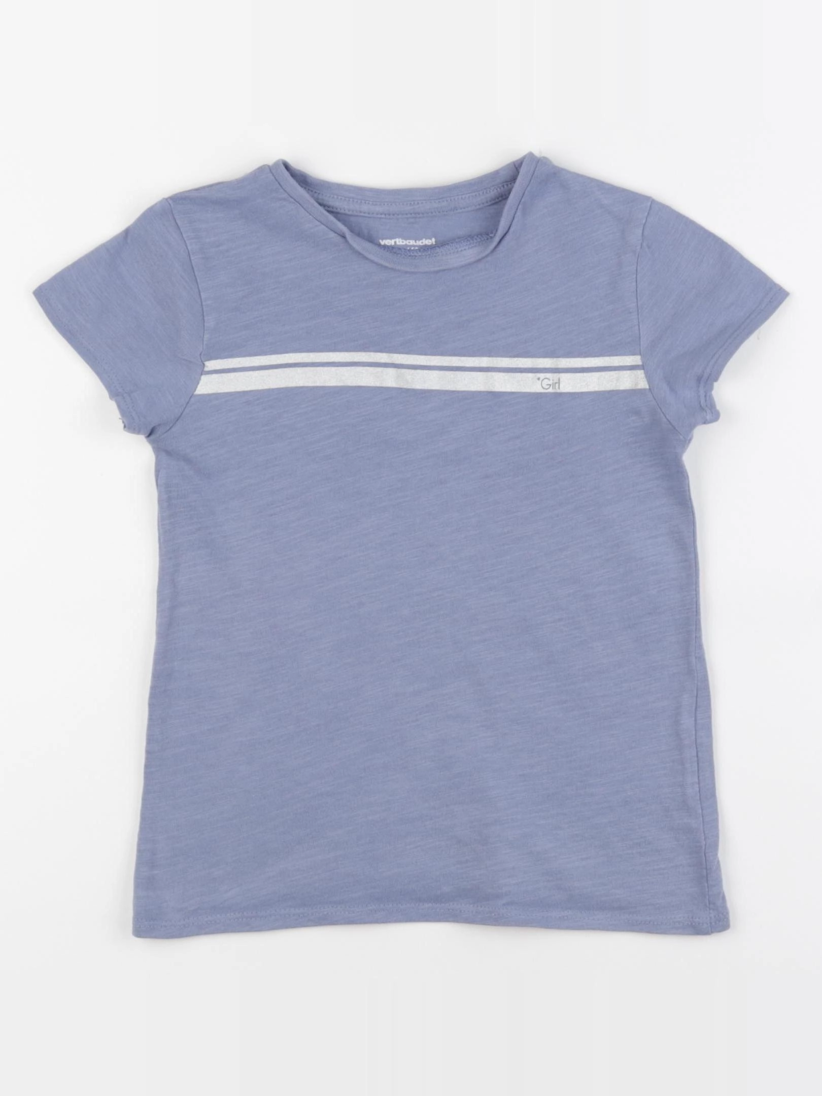 Vertbaudet - tee-shirt bleu, argent - 5 ans