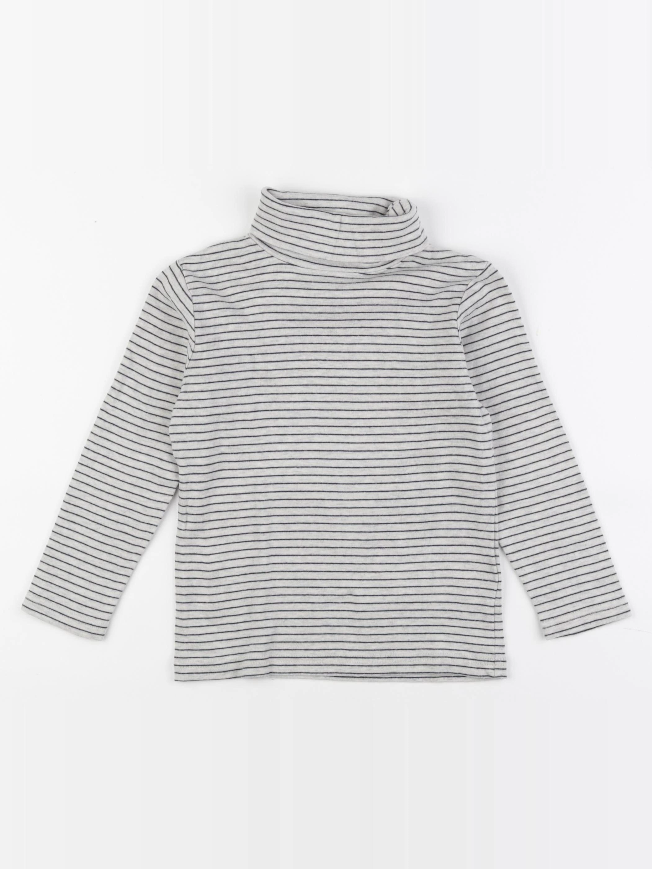 Vertbaudet - sous-pull bleu, gris - 6 ans